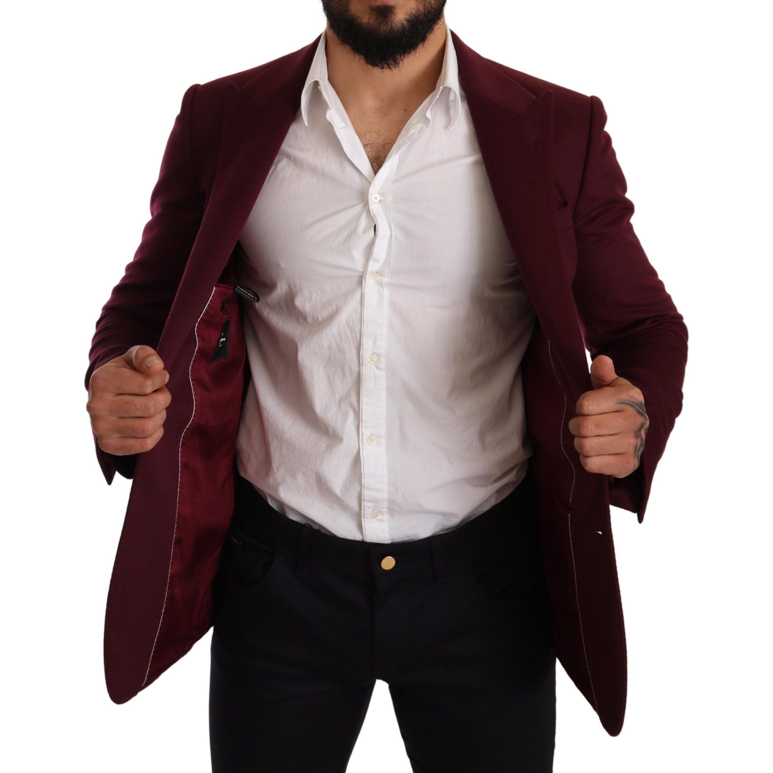 Dolce & Gabbana Maroon Cashmere Blazer