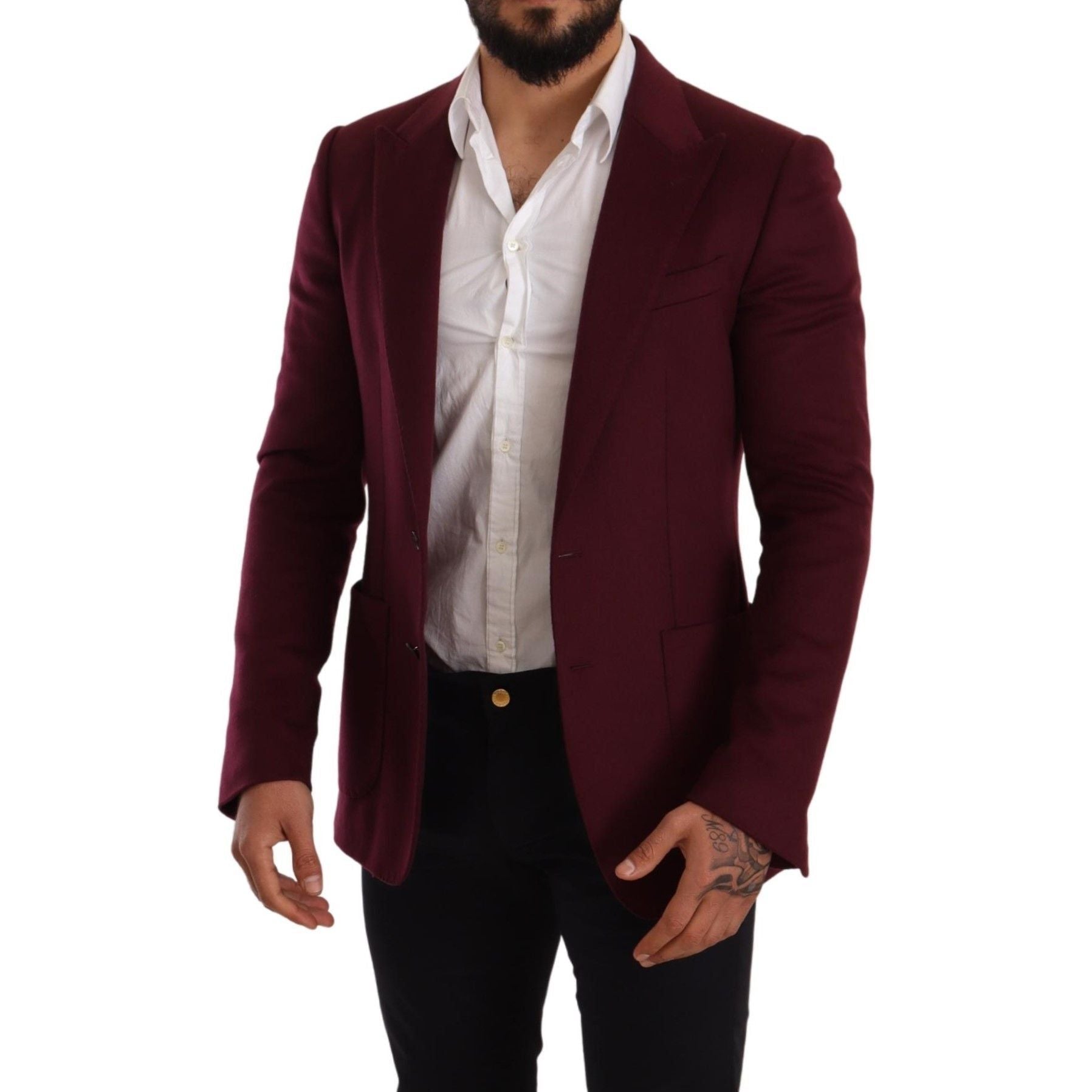 Dolce & Gabbana Maroon Cashmere Blazer