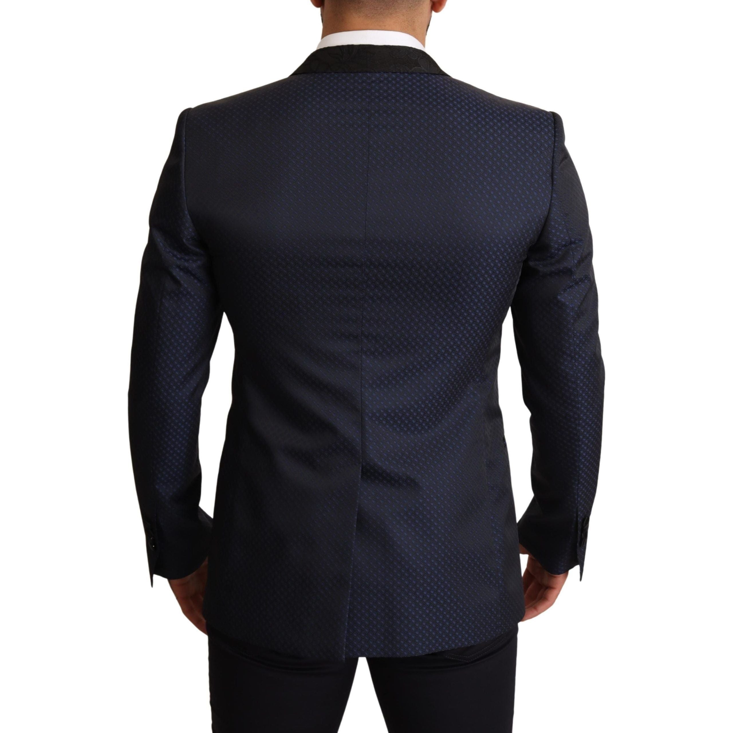 Dolce & Gabbana Blue Wool Slim Fit Martini Blazer
