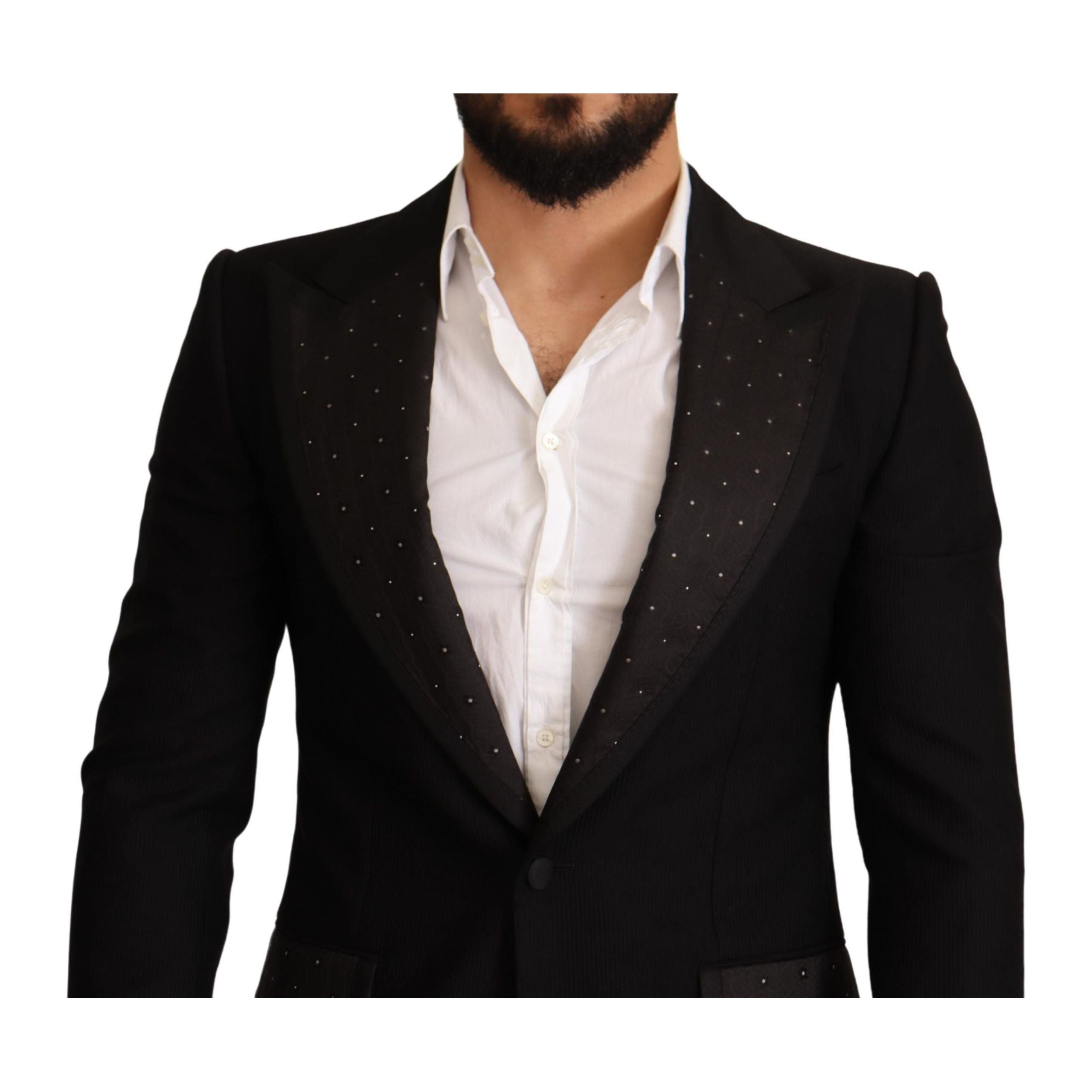 Dolce & Gabbana Black Wool Blend Blazer Jacket