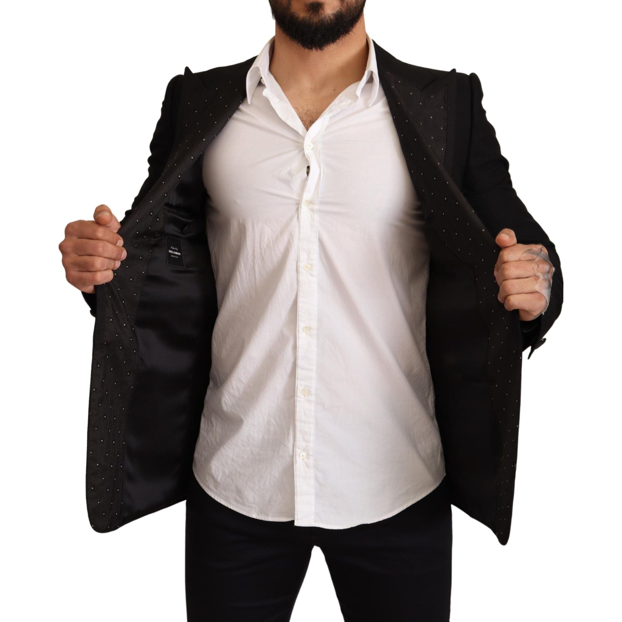 Dolce & Gabbana Black Wool Blend Blazer Jacket