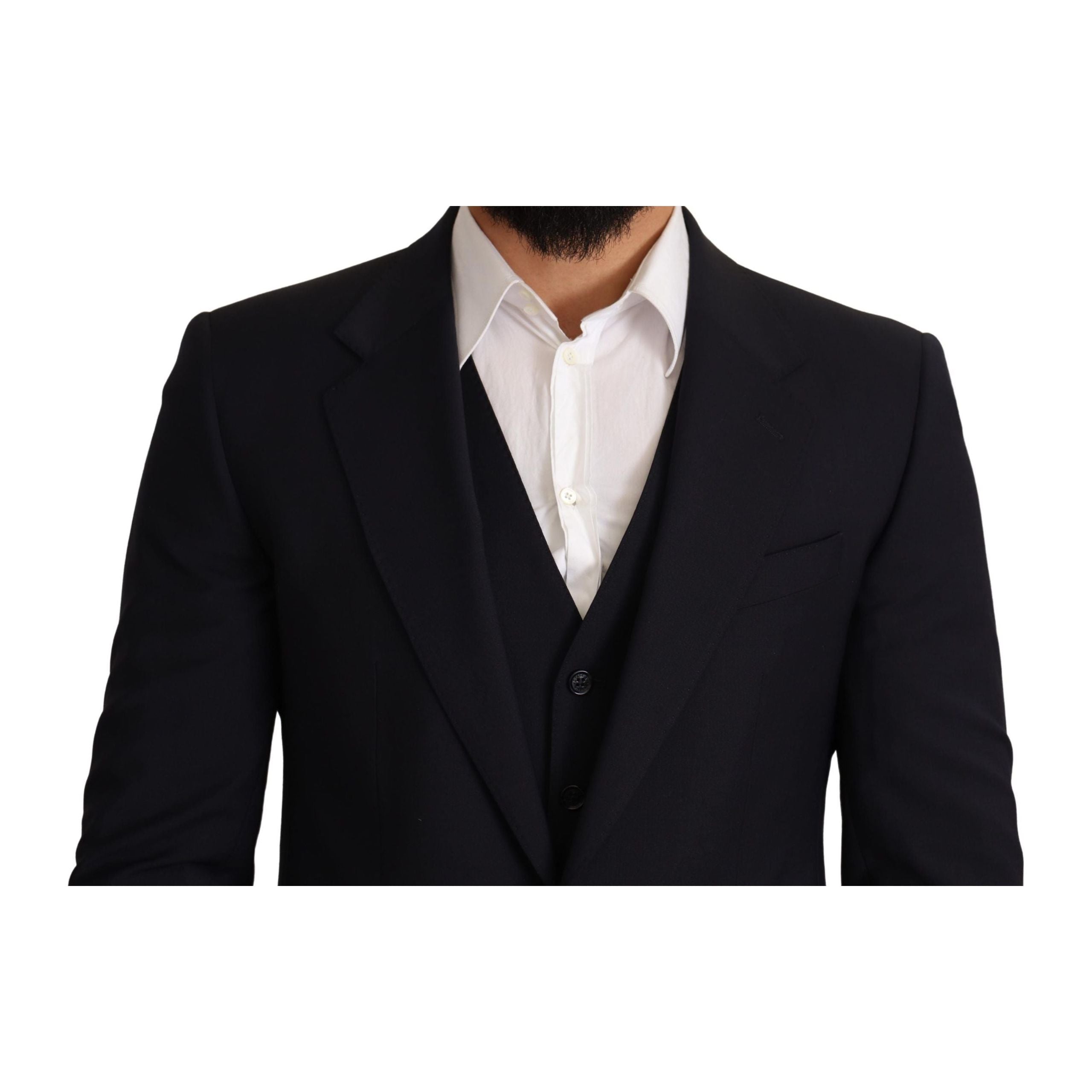 Dolce & Gabbana Dark Blue Wool Blend Martini Suit
