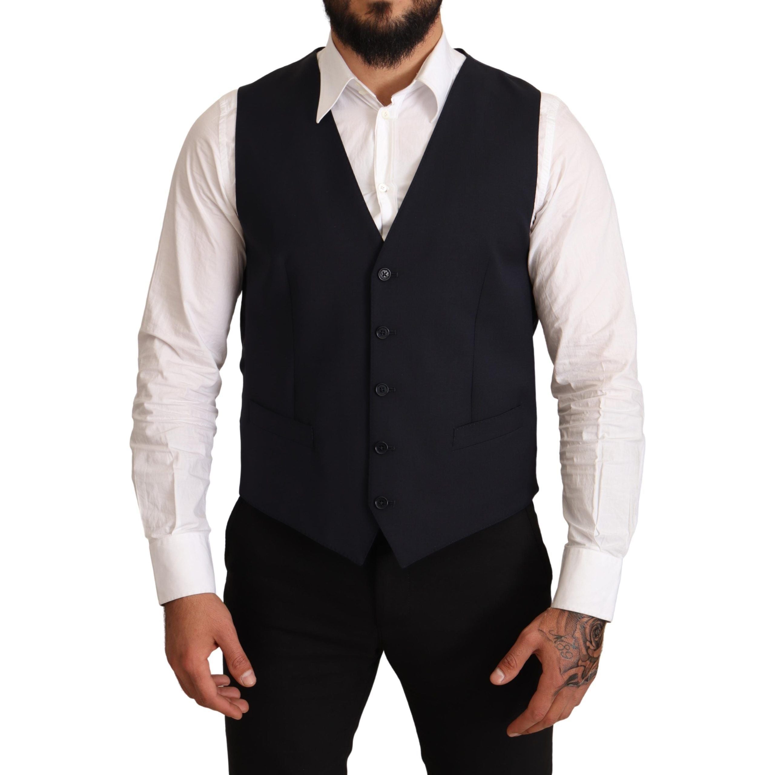 Dolce & Gabbana Dark Blue Wool Blend Martini Suit