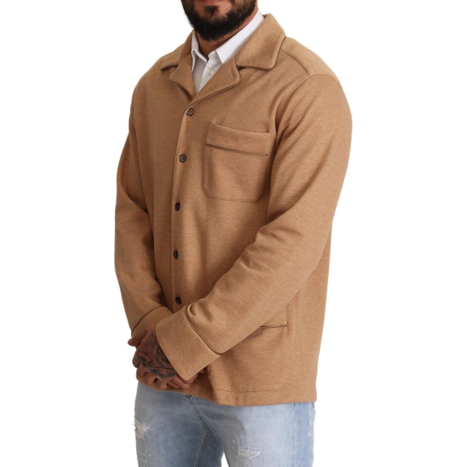 Dolce & Gabbana Light Blue Cotton Jacket for Sophisticated Style