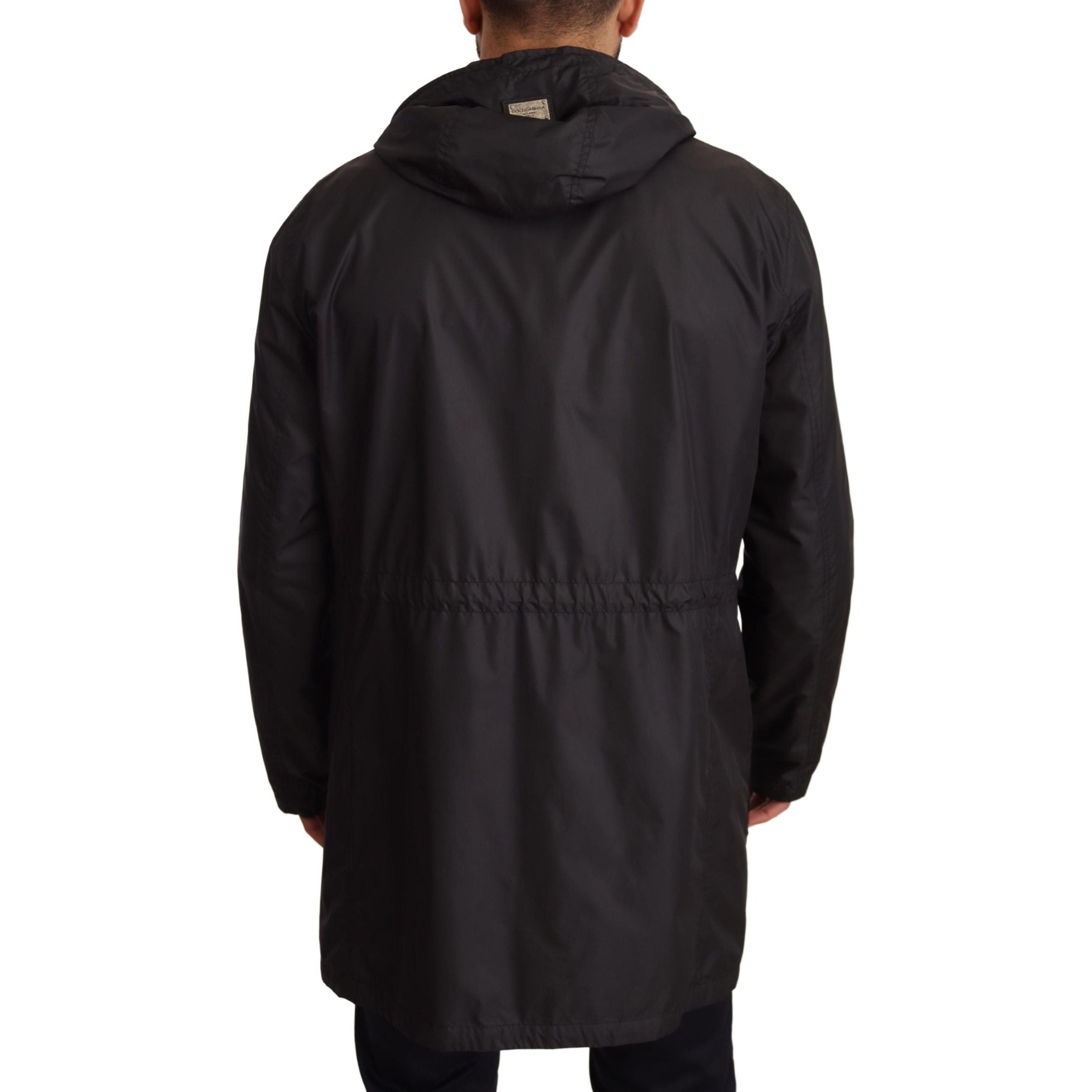 Dolce & Gabbana Black Nylon Hooded Blouson Jacket