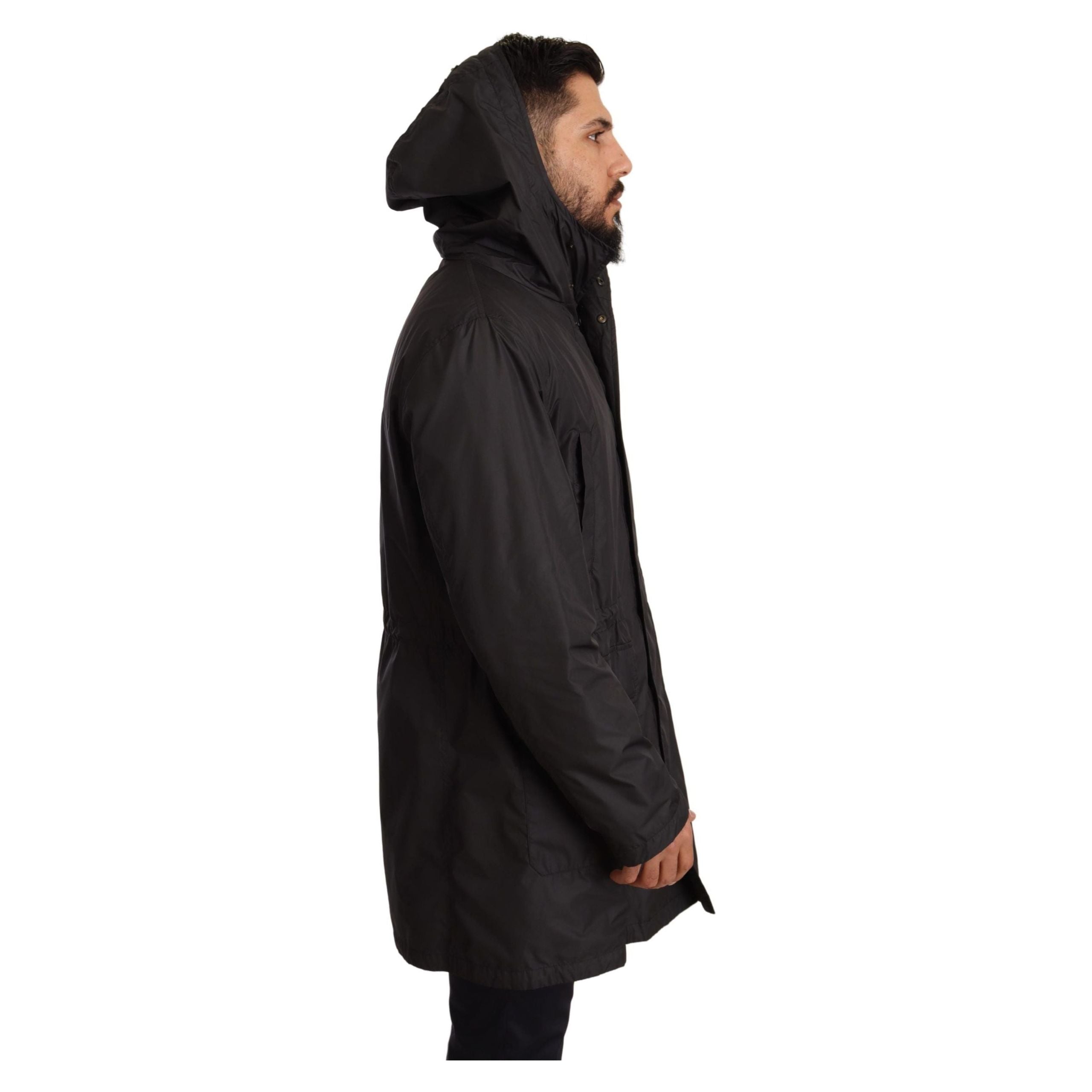 Dolce & Gabbana Black Nylon Hooded Blouson Jacket