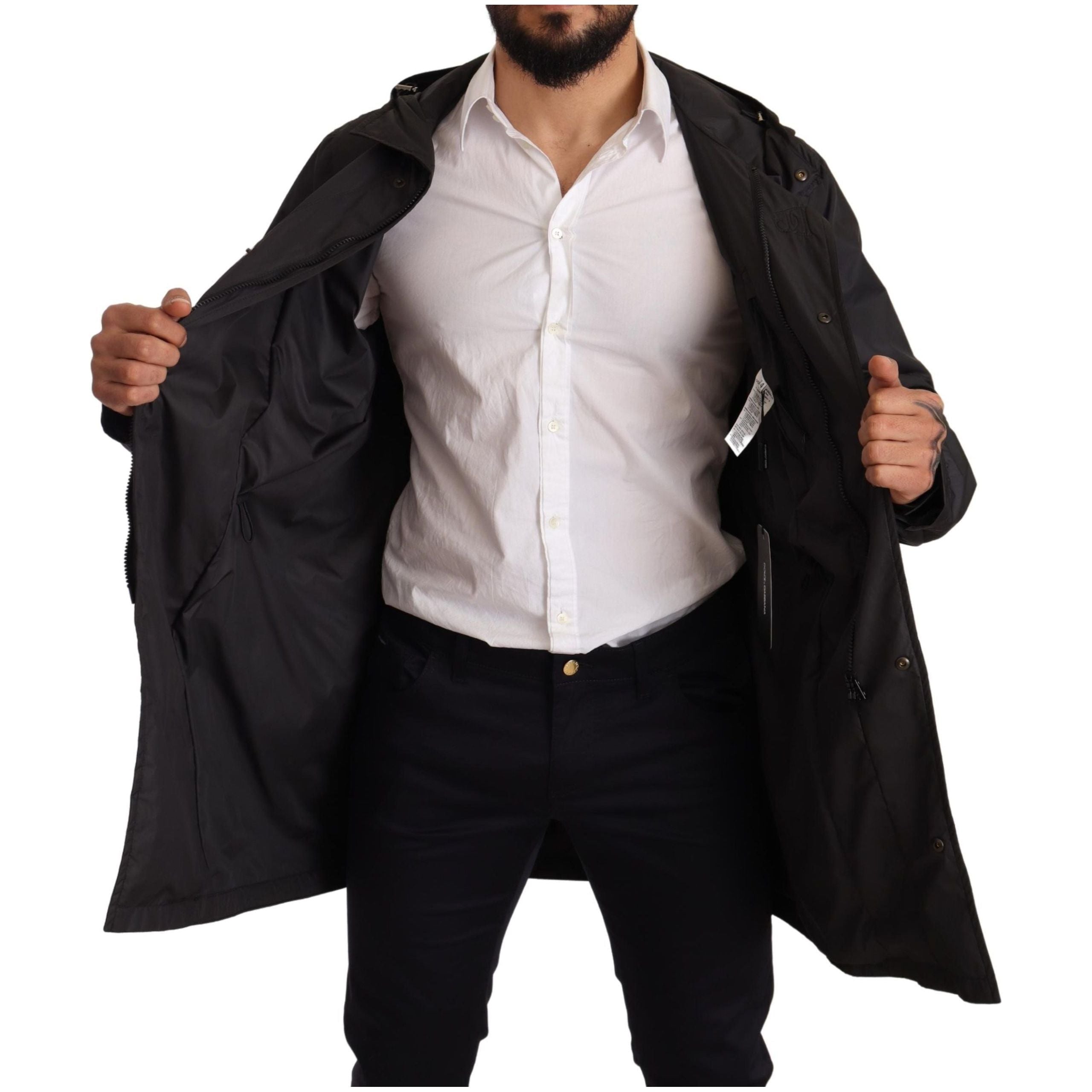Dolce & Gabbana Black Nylon Hooded Blouson Jacket