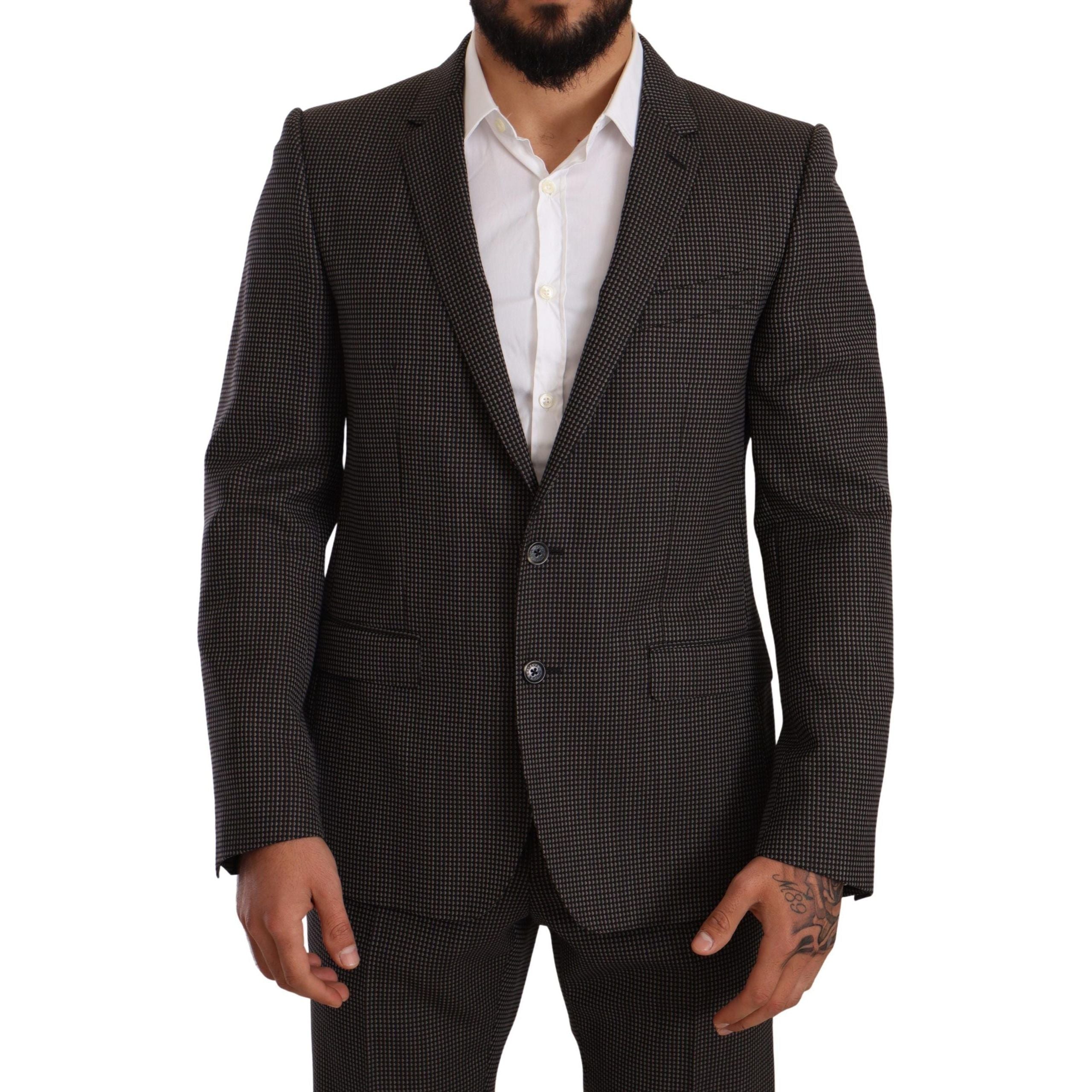 Dolce & Gabbana Gray Woolen Suit Set