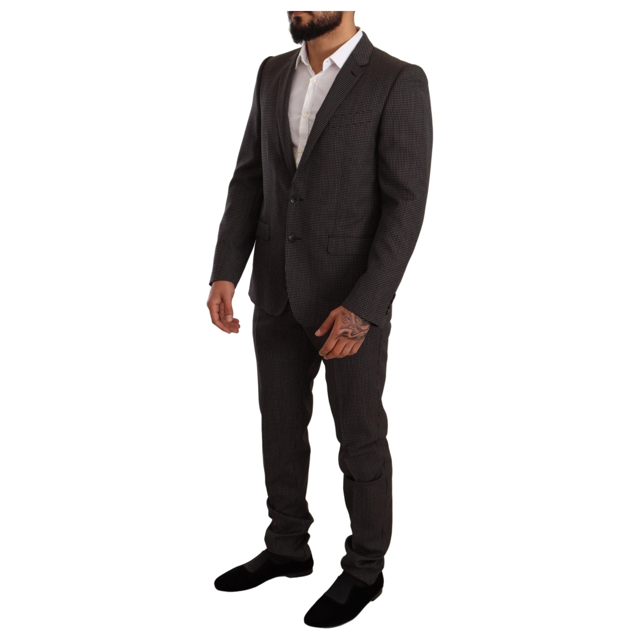 Dolce & Gabbana Gray Woolen Suit Set