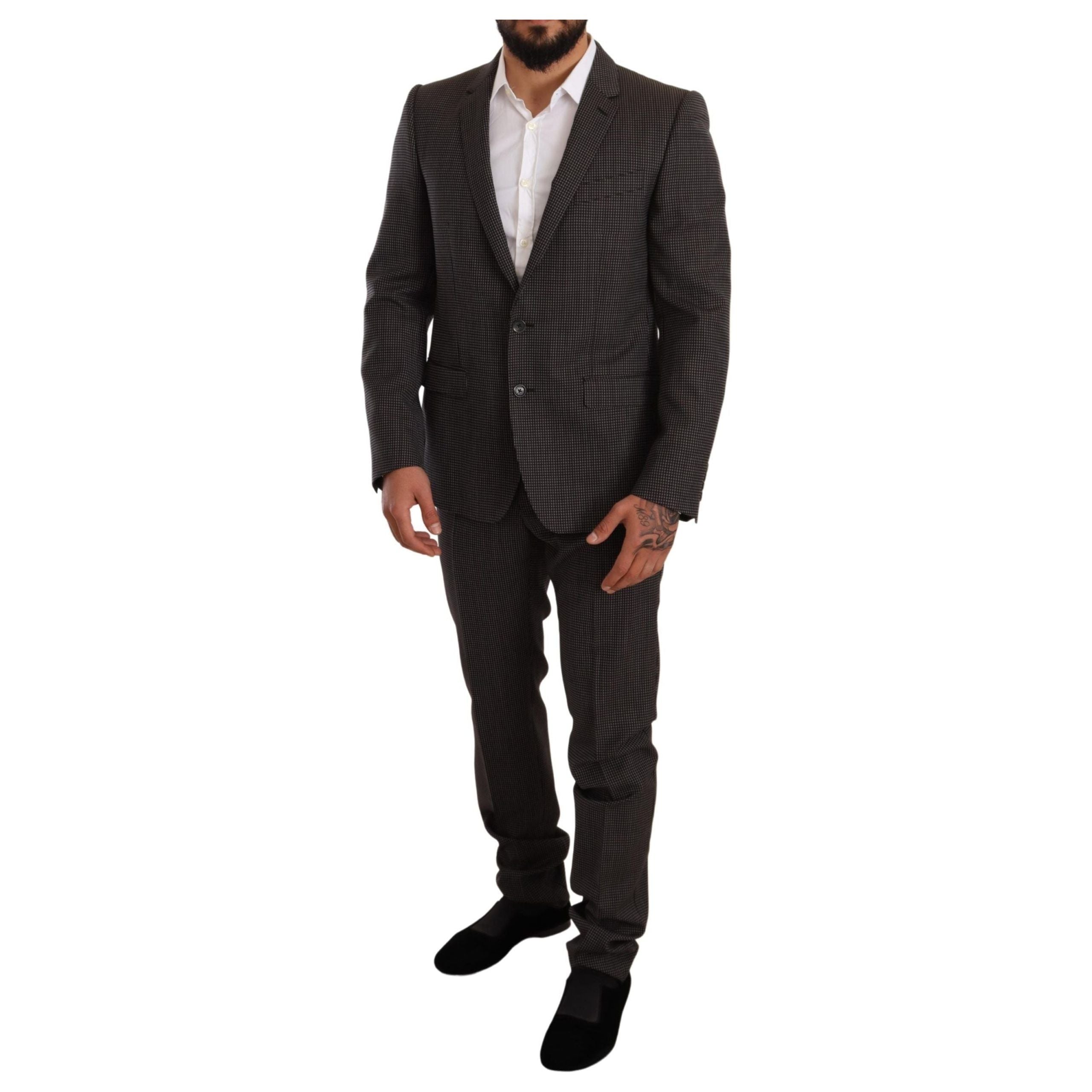 Dolce & Gabbana Gray Woolen Suit Set