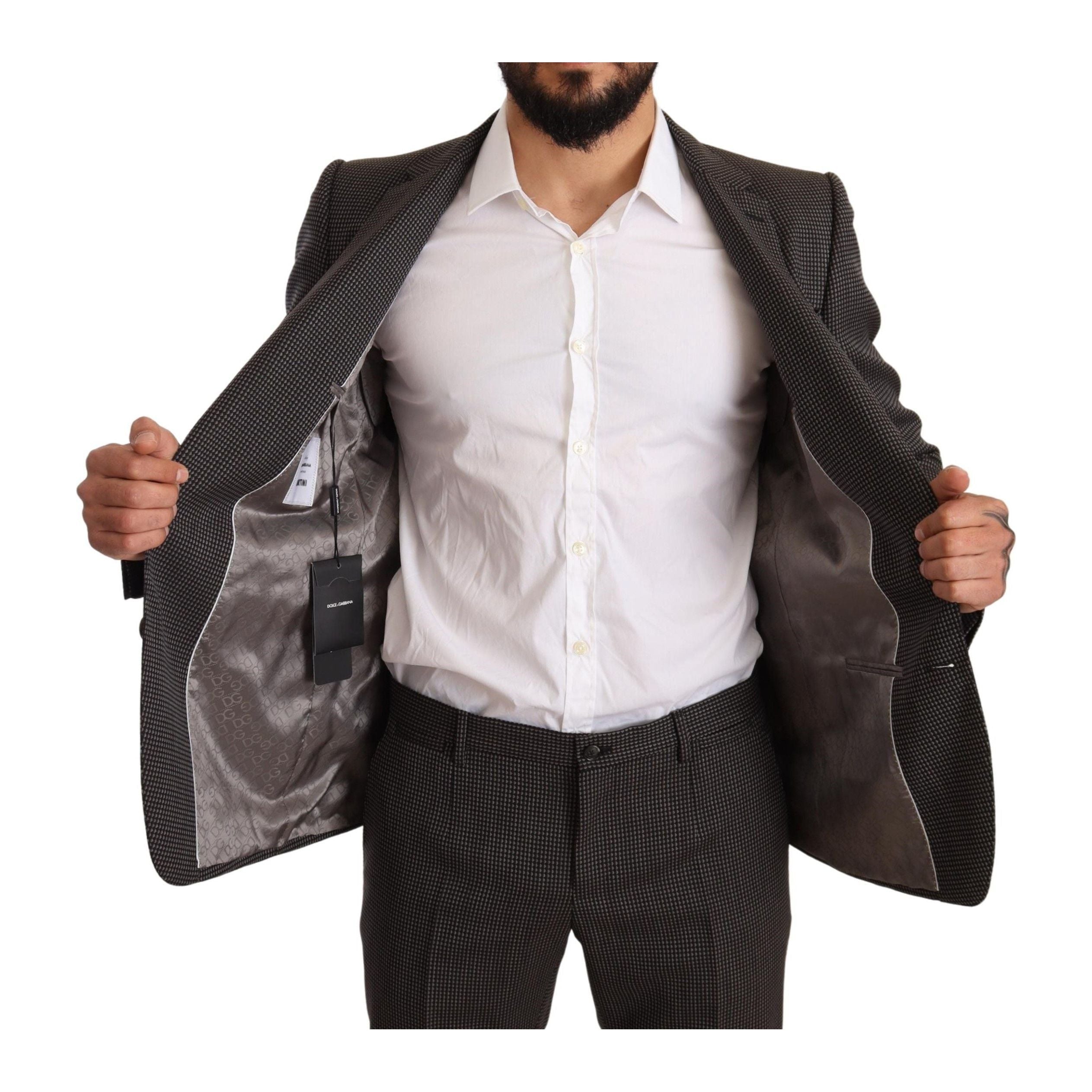 Dolce & Gabbana Gray Woolen Suit Set