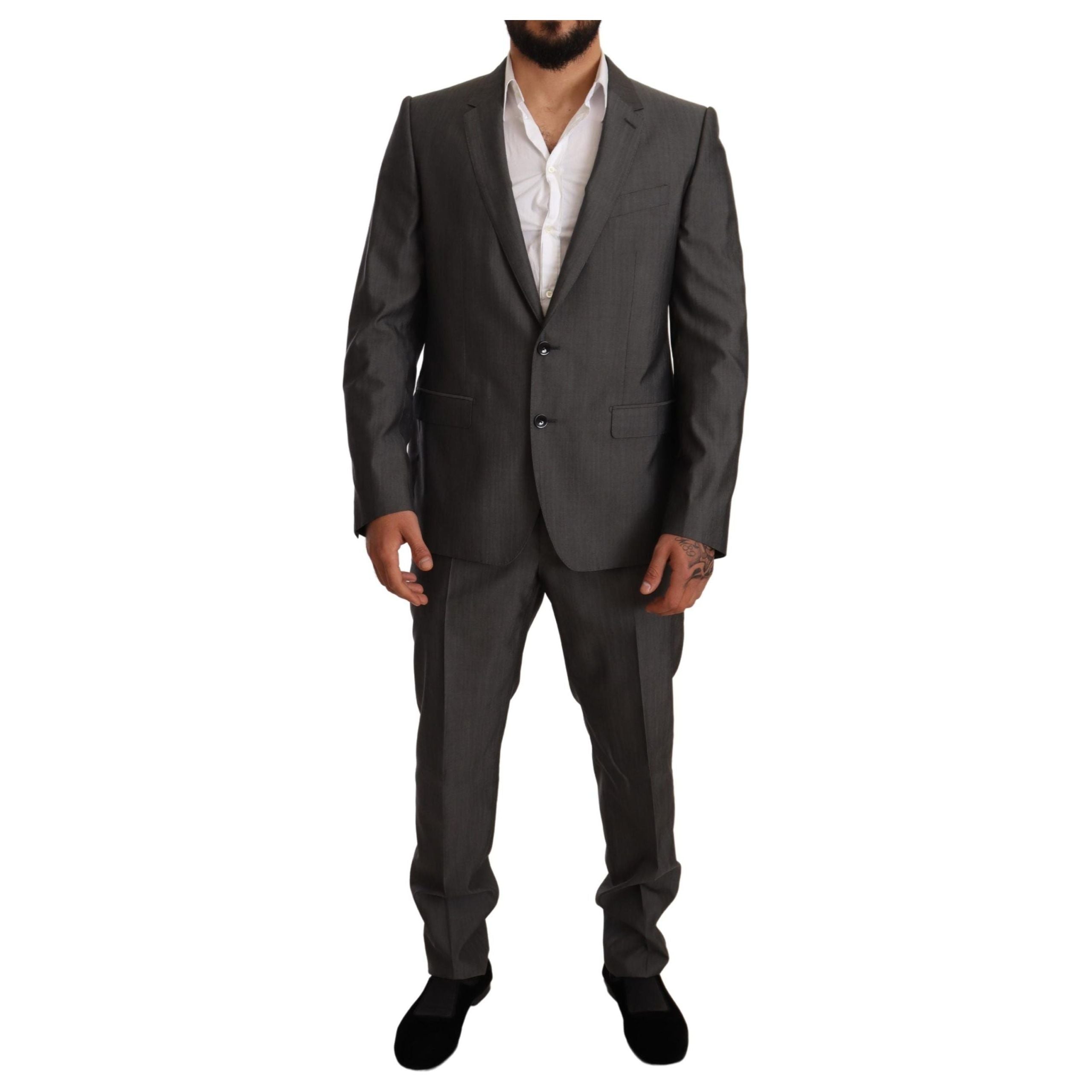 Dolce & Gabbana Navy Wool Silk Suit
