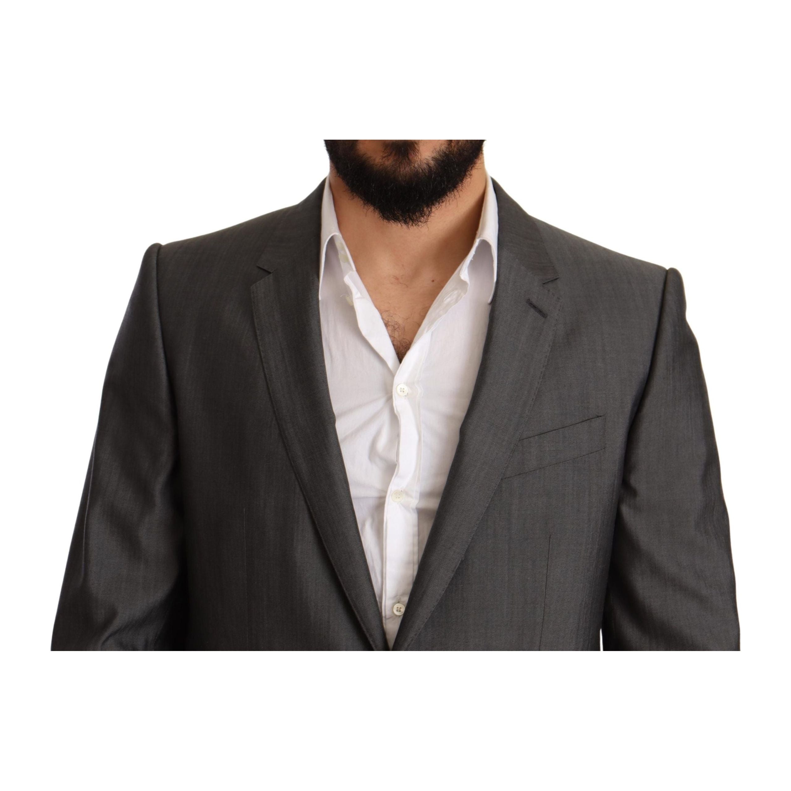 Dolce & Gabbana Navy Wool Silk Suit
