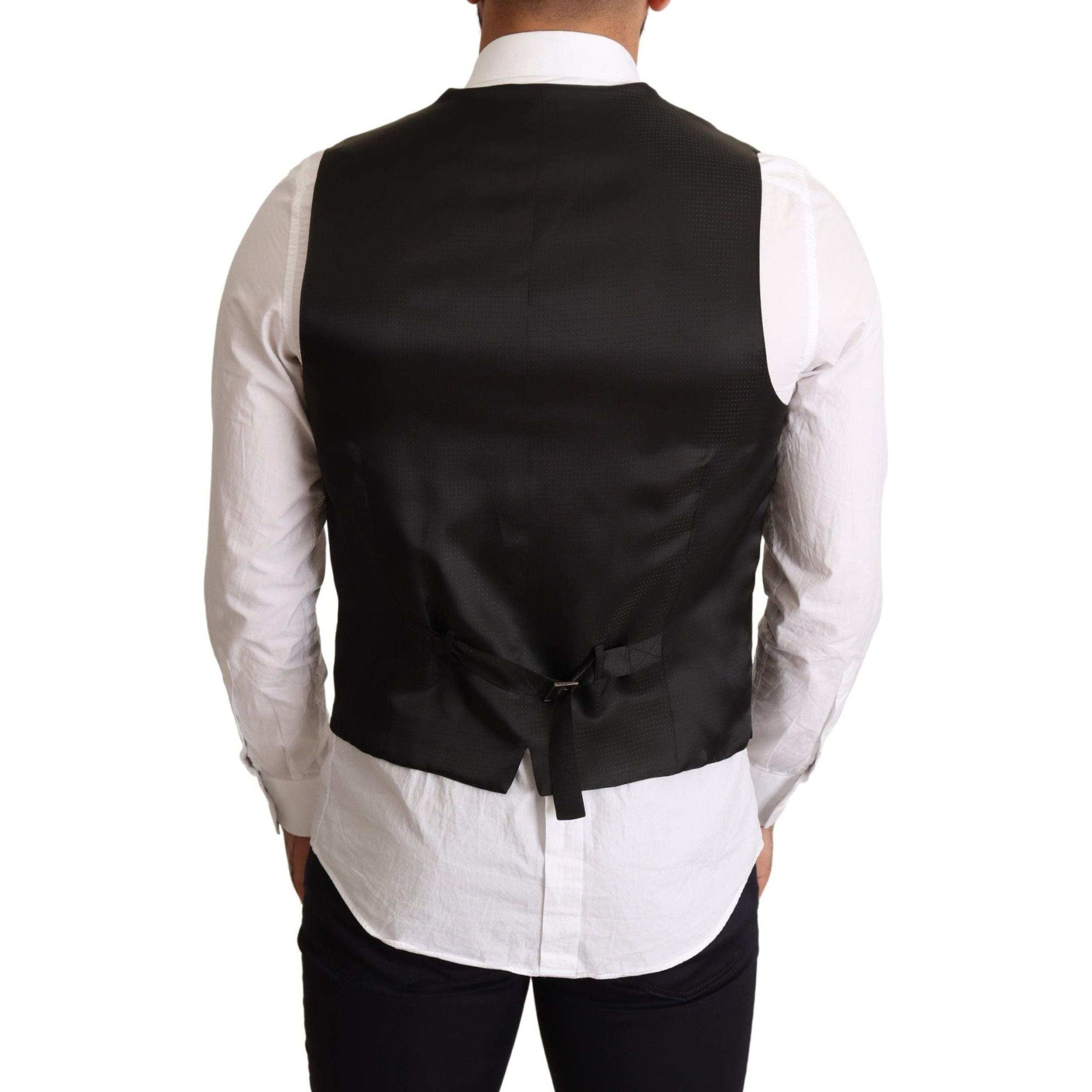 Dolce & Gabbana Black Wool Formal Dress Vest for Sophistication