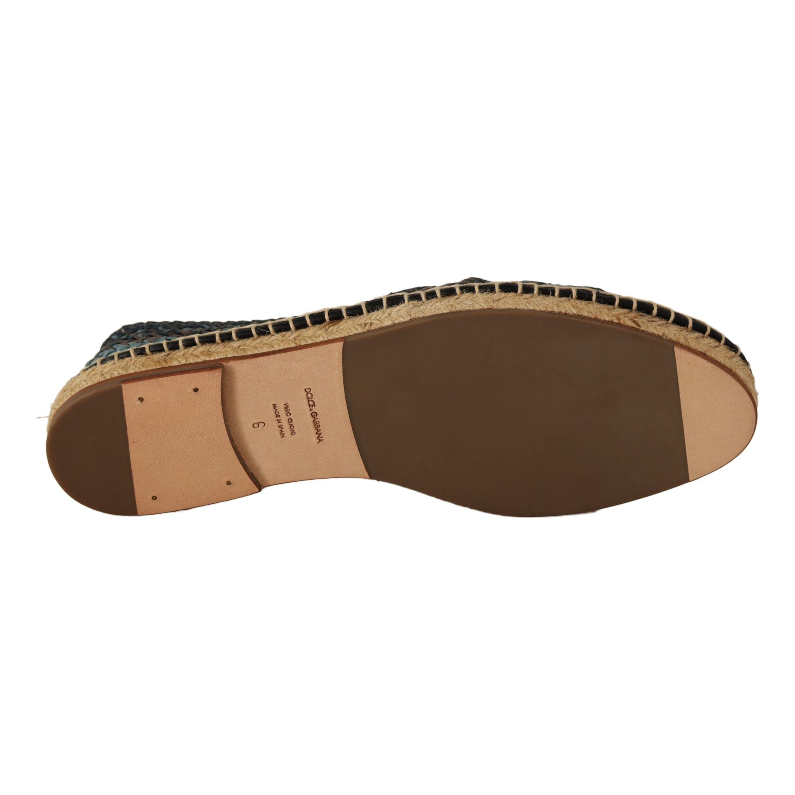 Dolce & Gabbana Blue Woven Leather Espadrilles Luxe