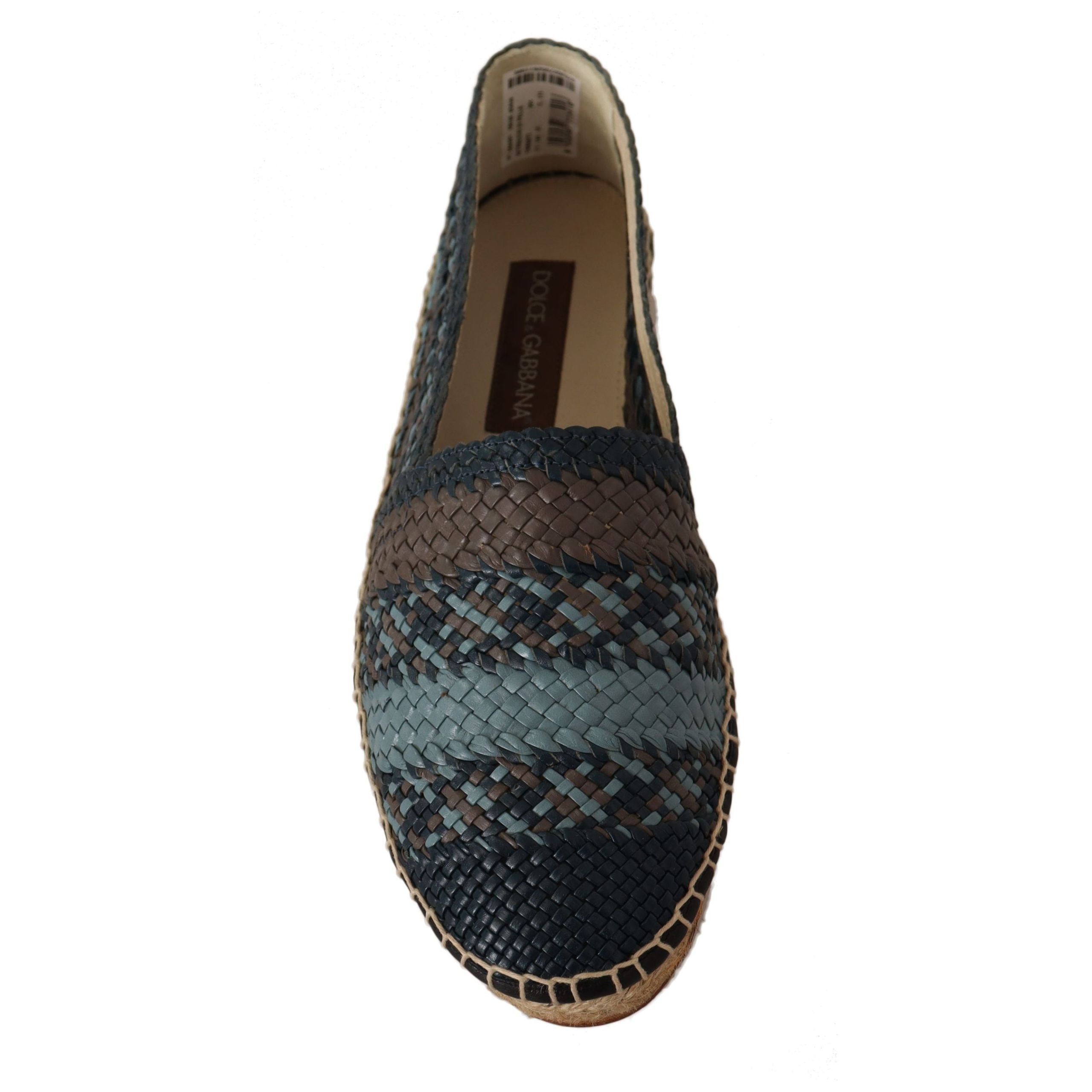 Dolce & Gabbana Blue Woven Leather Espadrilles Luxe