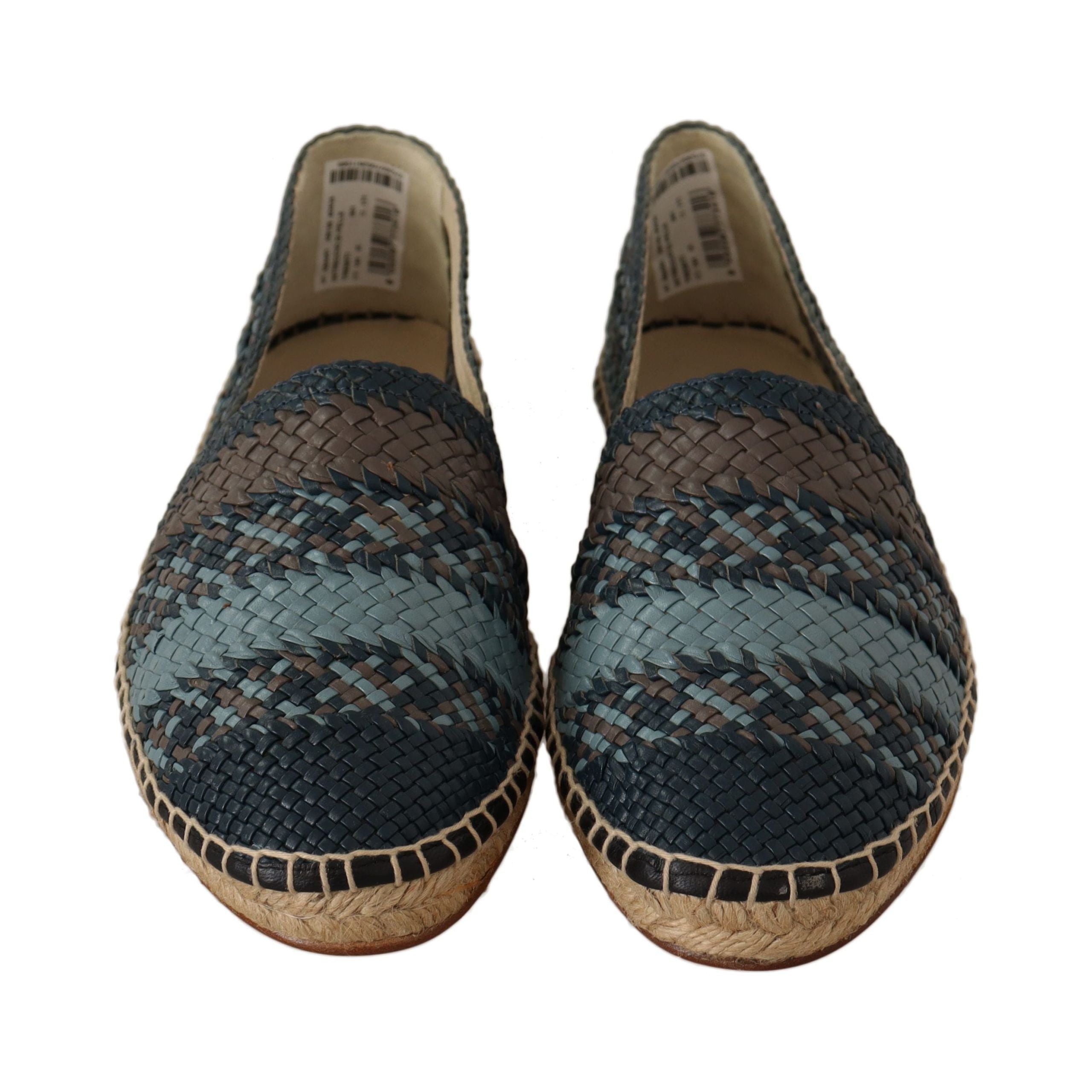 Dolce & Gabbana Blue Woven Leather Espadrilles Luxe