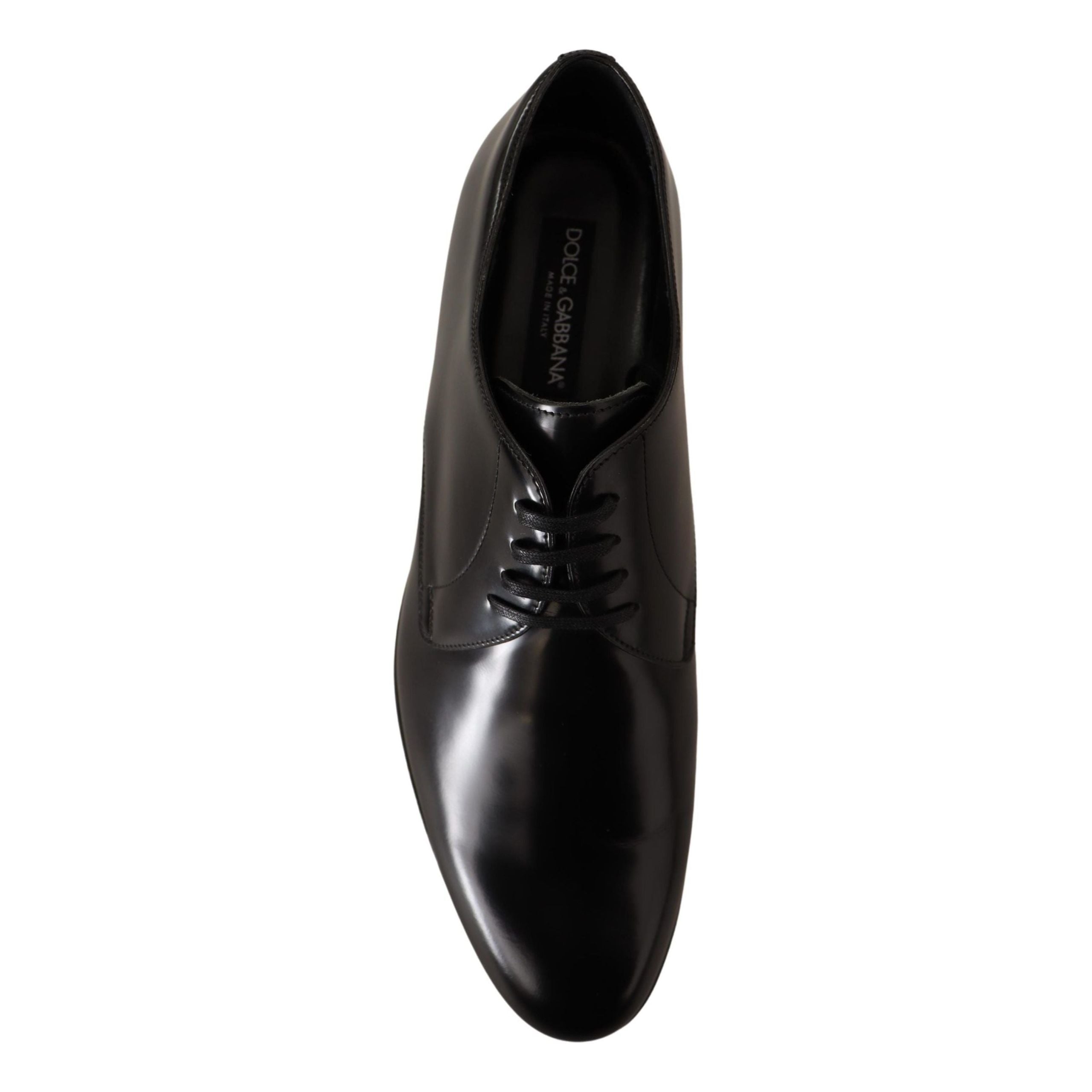 Dolce & Gabbana Black Leather Derby Shoes for Sophistication