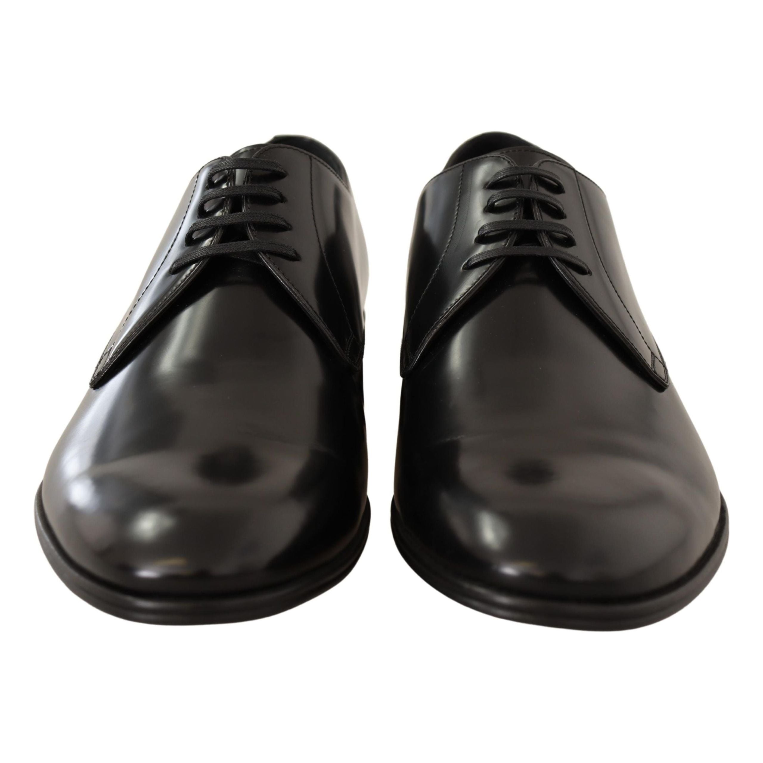 Dolce & Gabbana Black Leather Derby Shoes for Sophistication