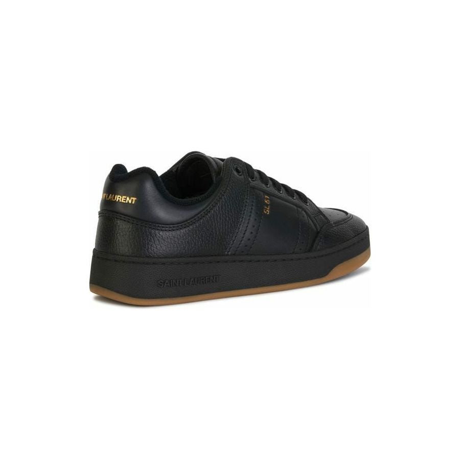 Saint Laurent Black Calf Leather Low-Top Sneakers