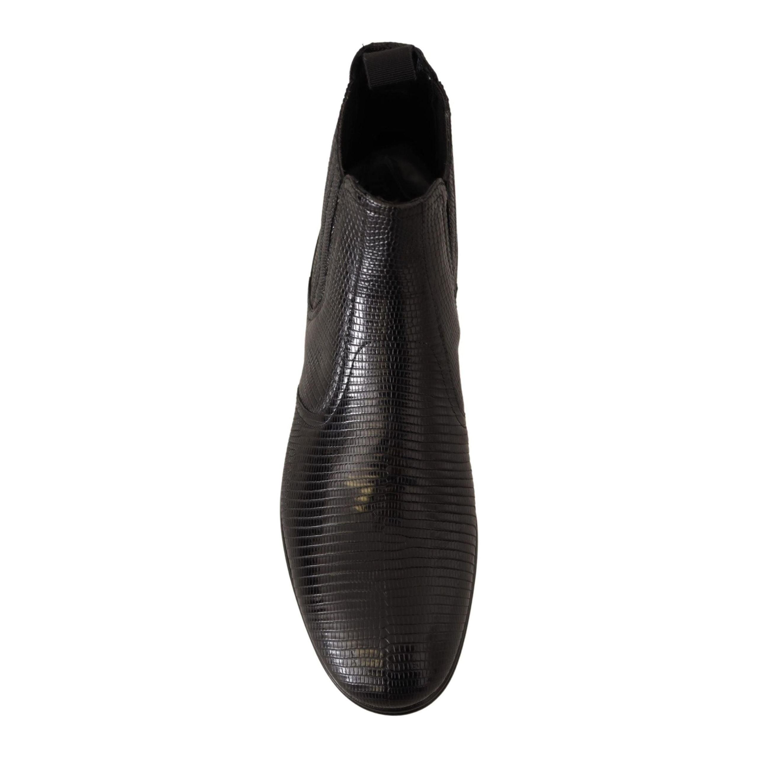 Dolce & Gabbana Black Lizard Skin Derby Boots