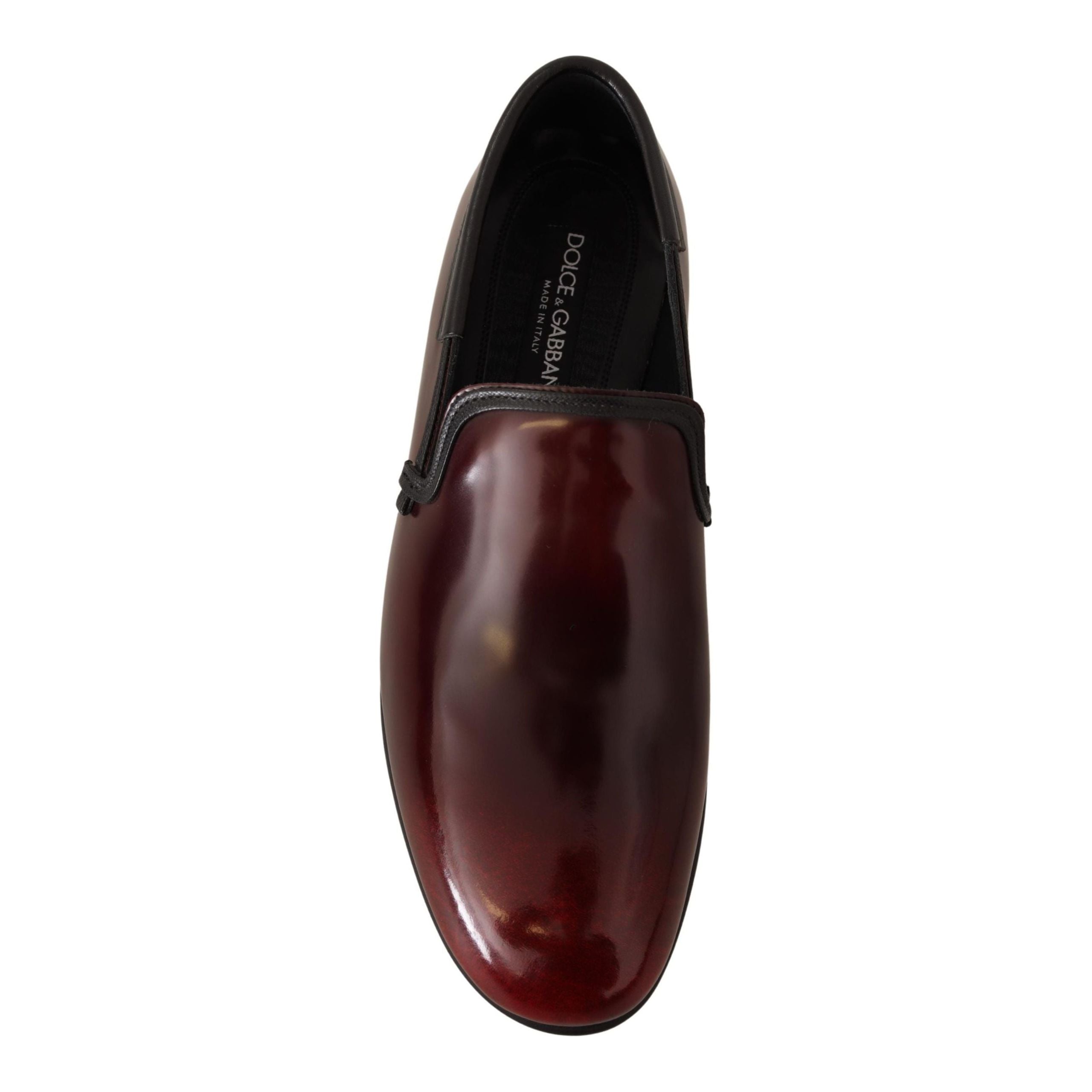 Dolce & Gabbana Bordeaux Leather Loafers for Luxe Style