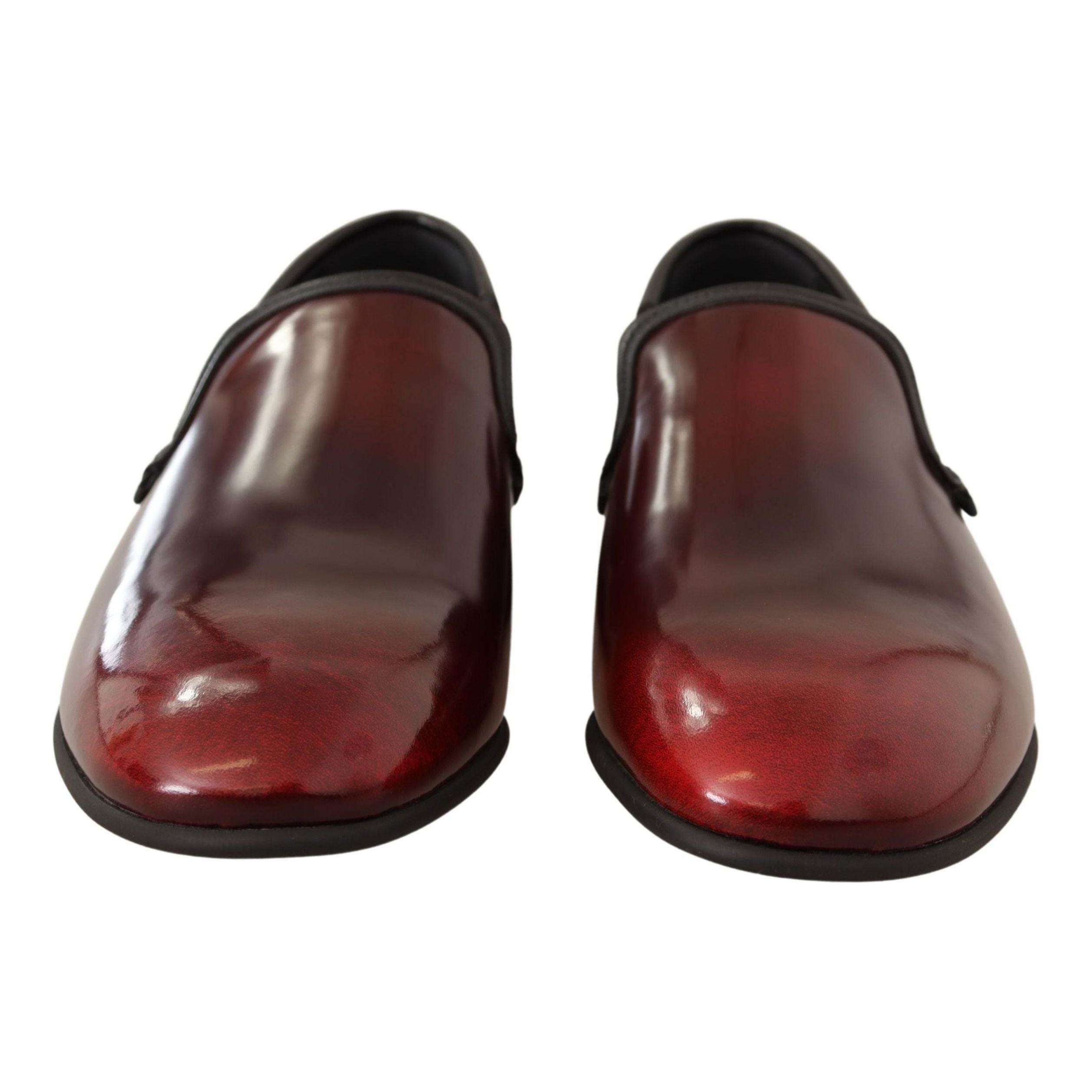 Dolce & Gabbana Bordeaux Leather Loafers for Luxe Style