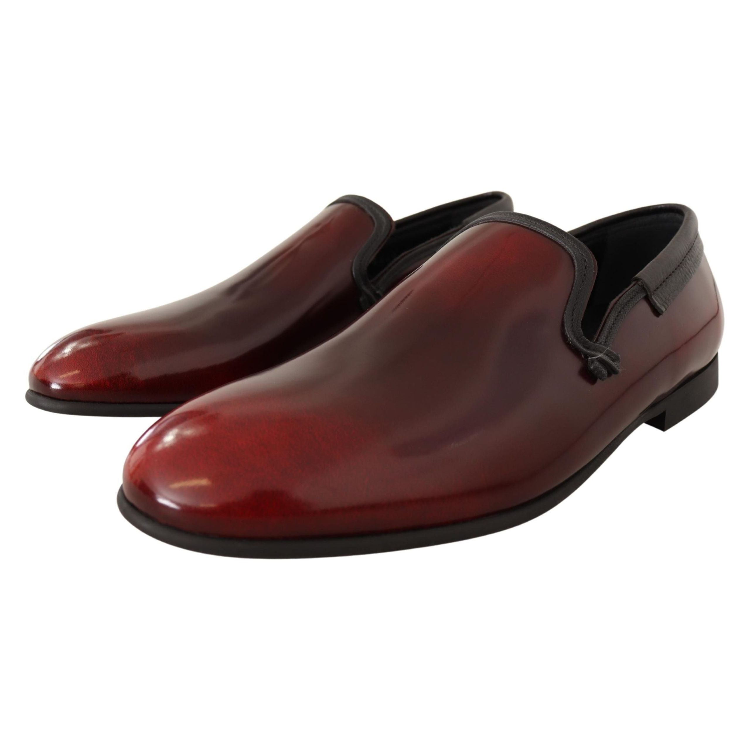Dolce & Gabbana Bordeaux Leather Loafers for Luxe Style