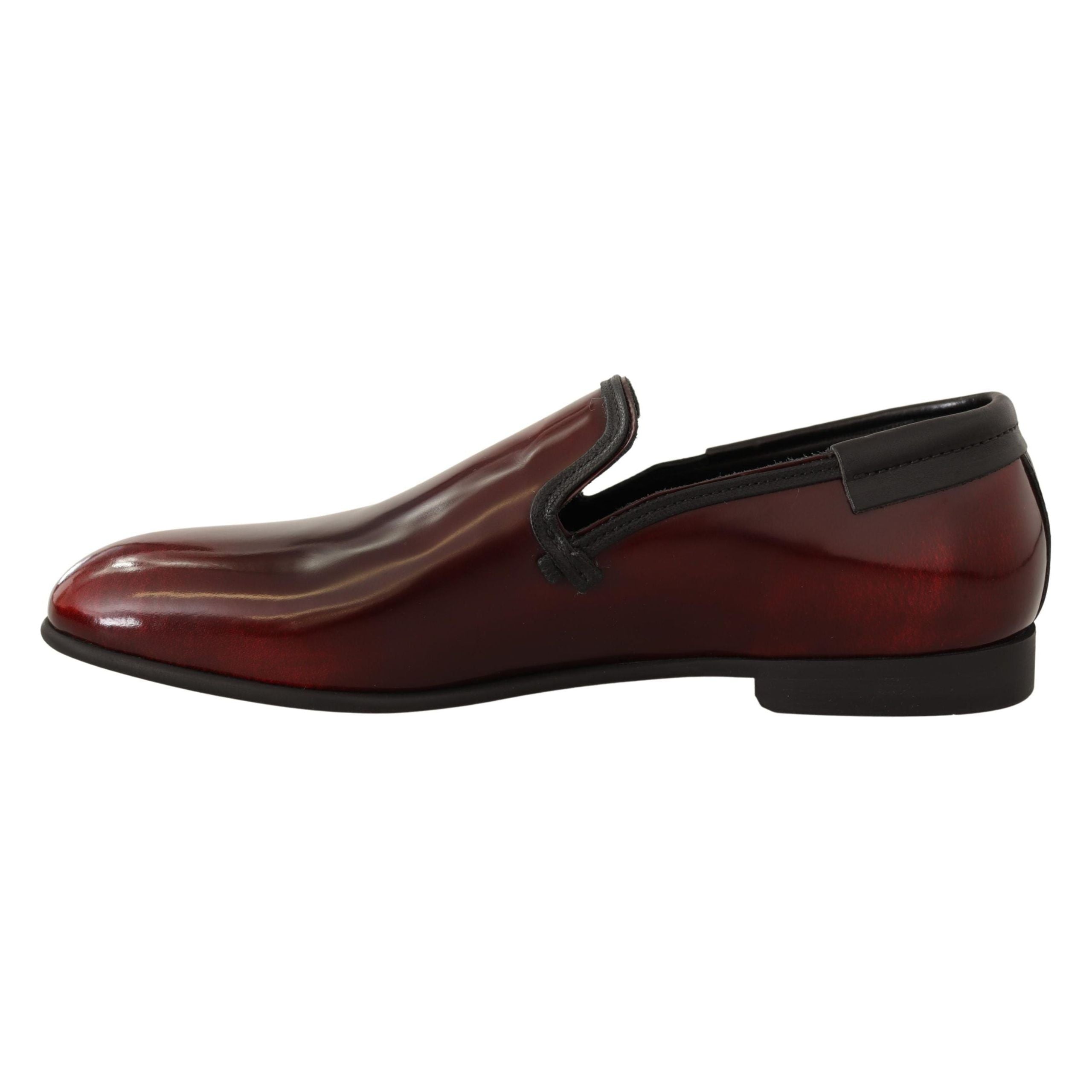 Dolce & Gabbana Bordeaux Leather Loafers for Luxe Style