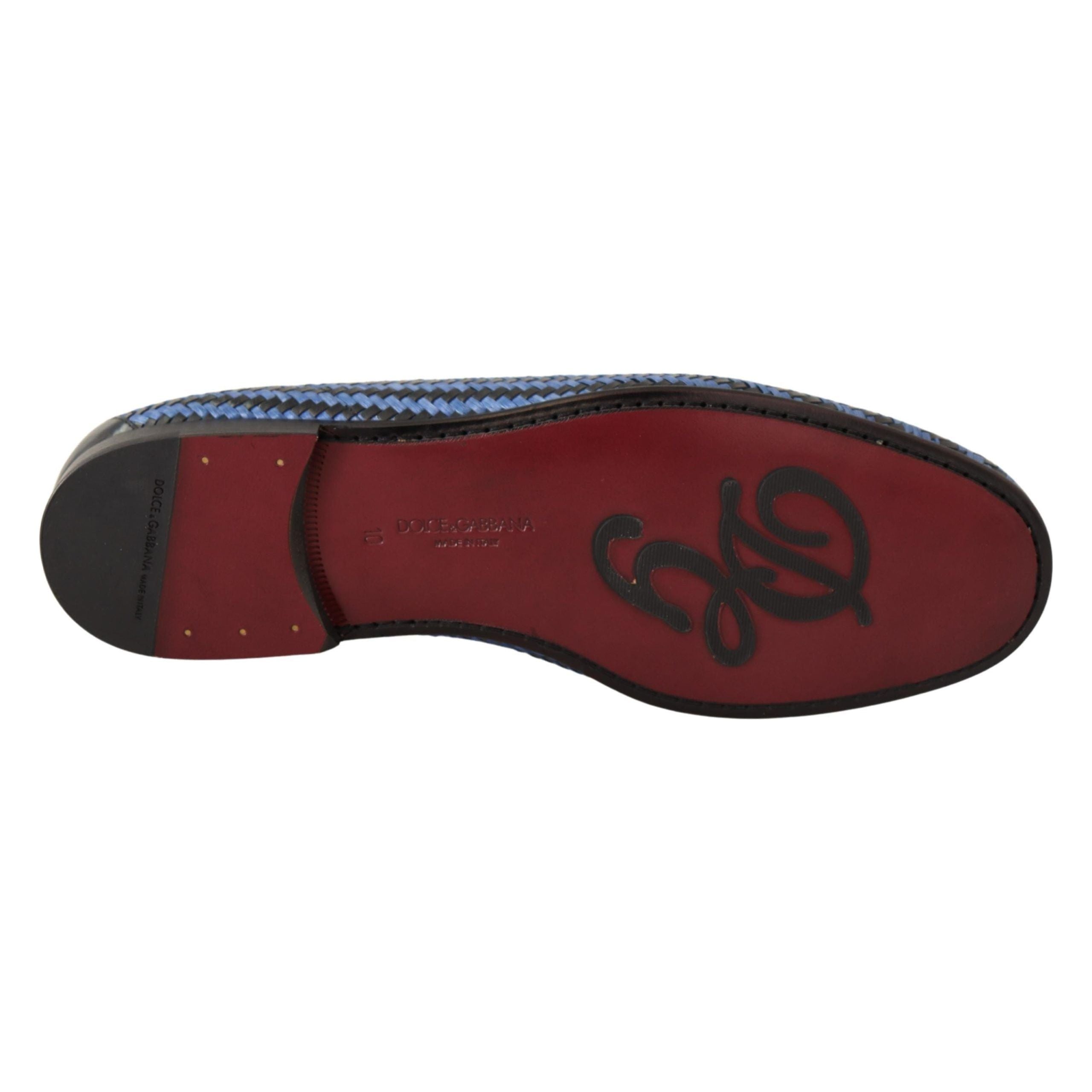 Dolce & Gabbana Brown Woven Leather Loafers