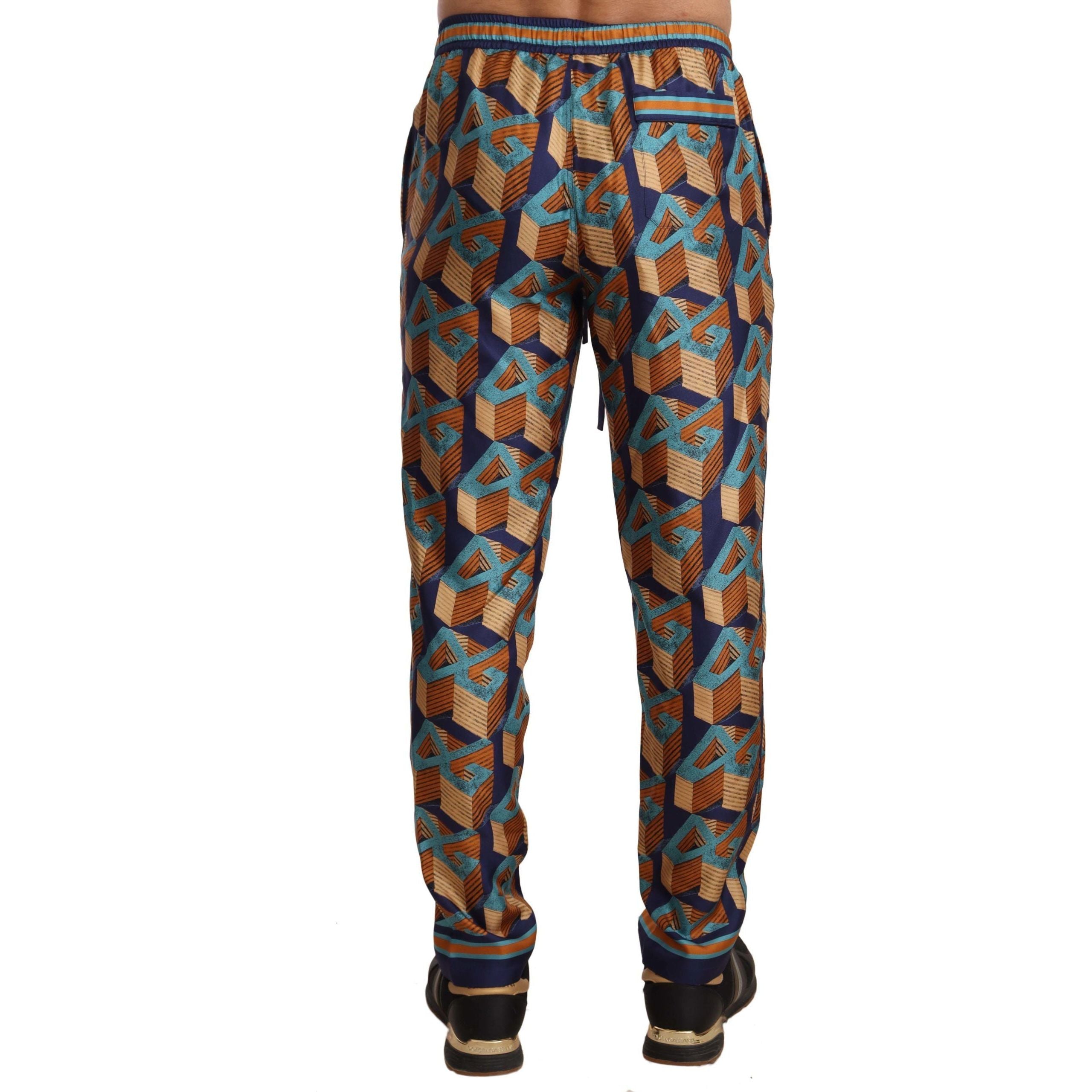 Dolce & Gabbana Multicolor Silk Jogger Pants