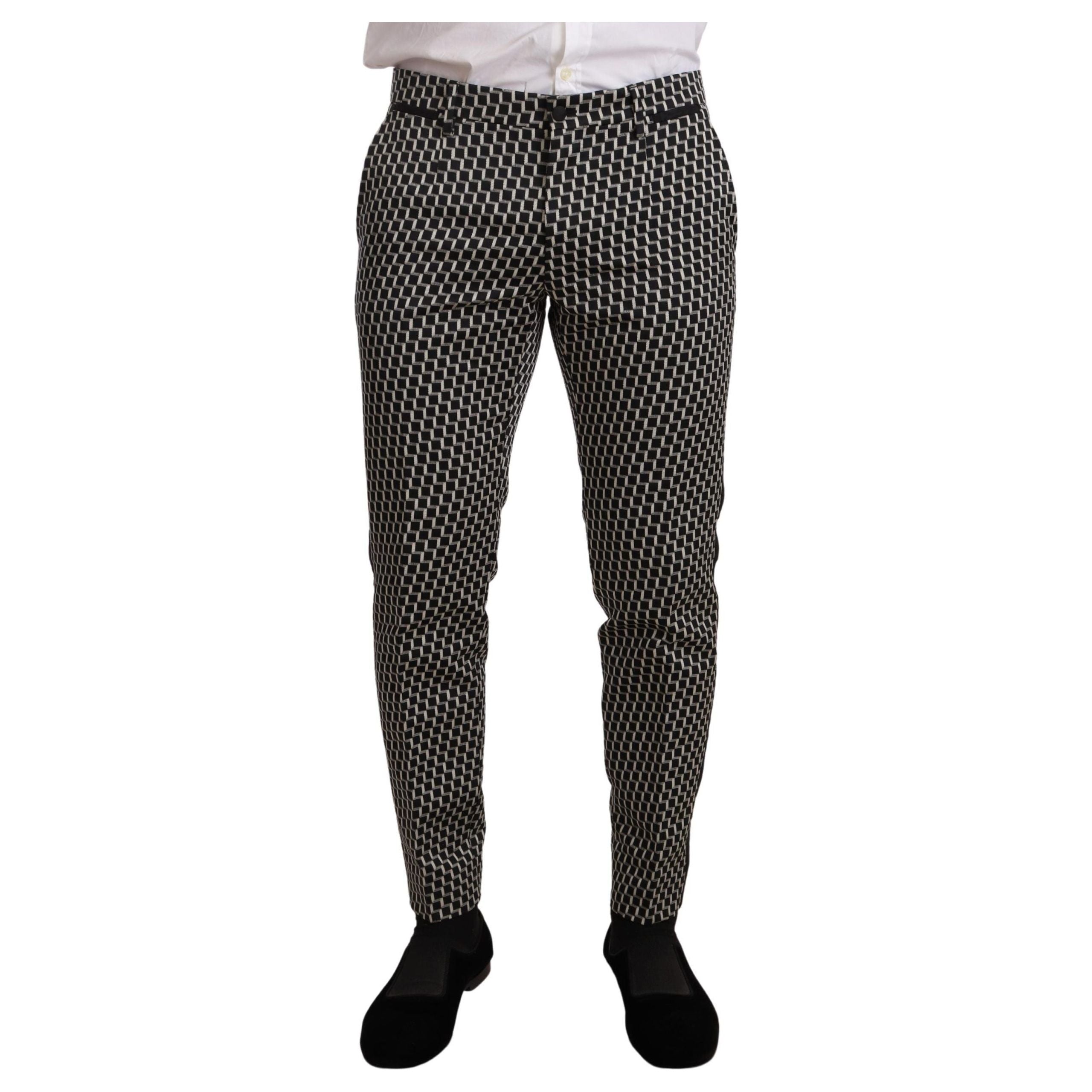 Dolce & Gabbana Black Wool Check Three-Piece Suit