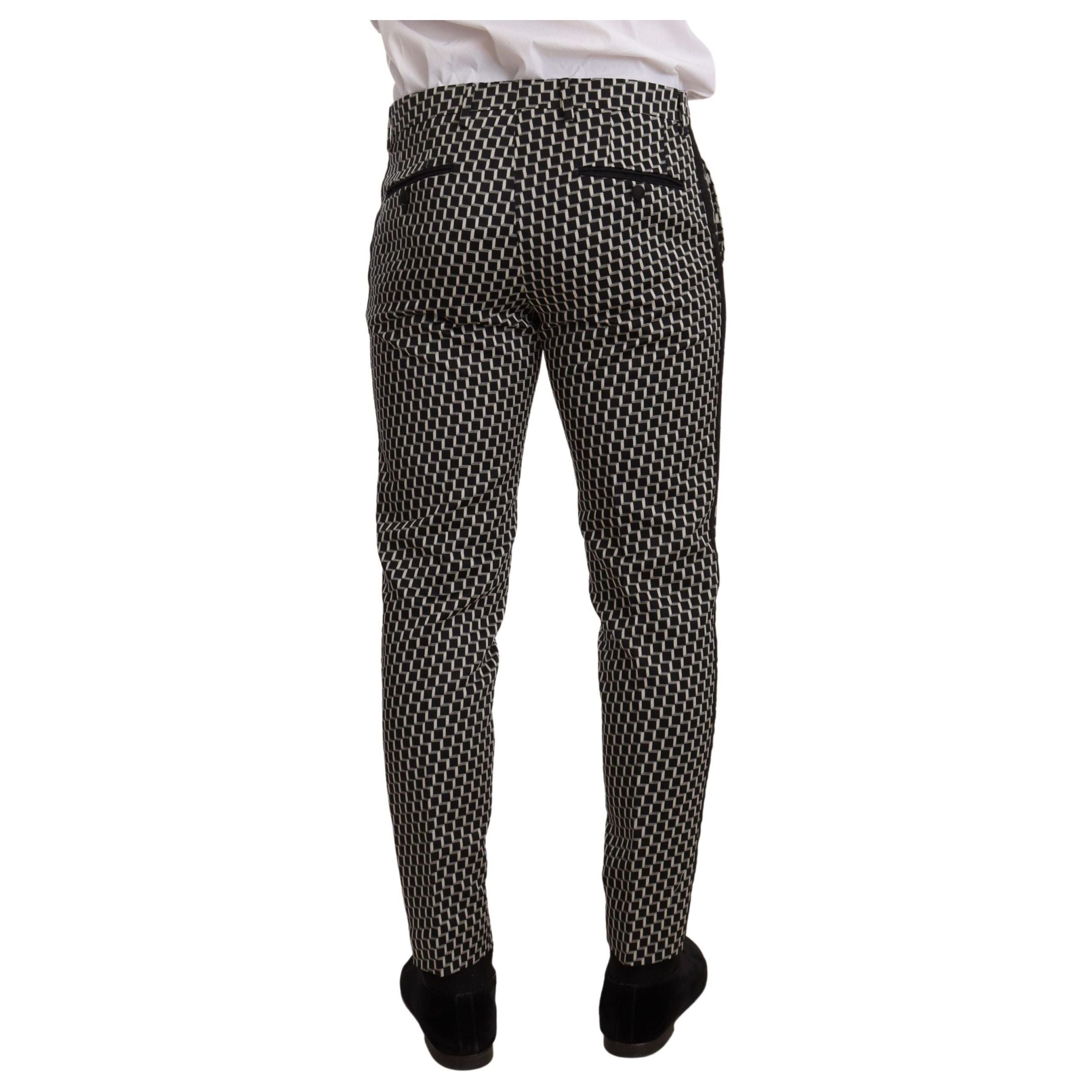 Dolce & Gabbana Black Wool Check Three-Piece Suit