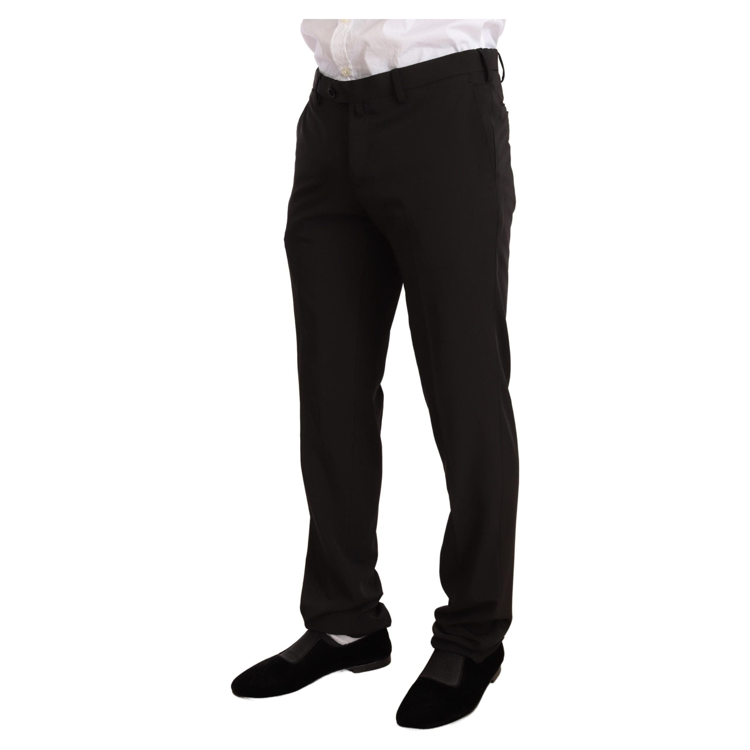 Domenico Tagliente Black Wool Slim Fit Two-Piece Suit
