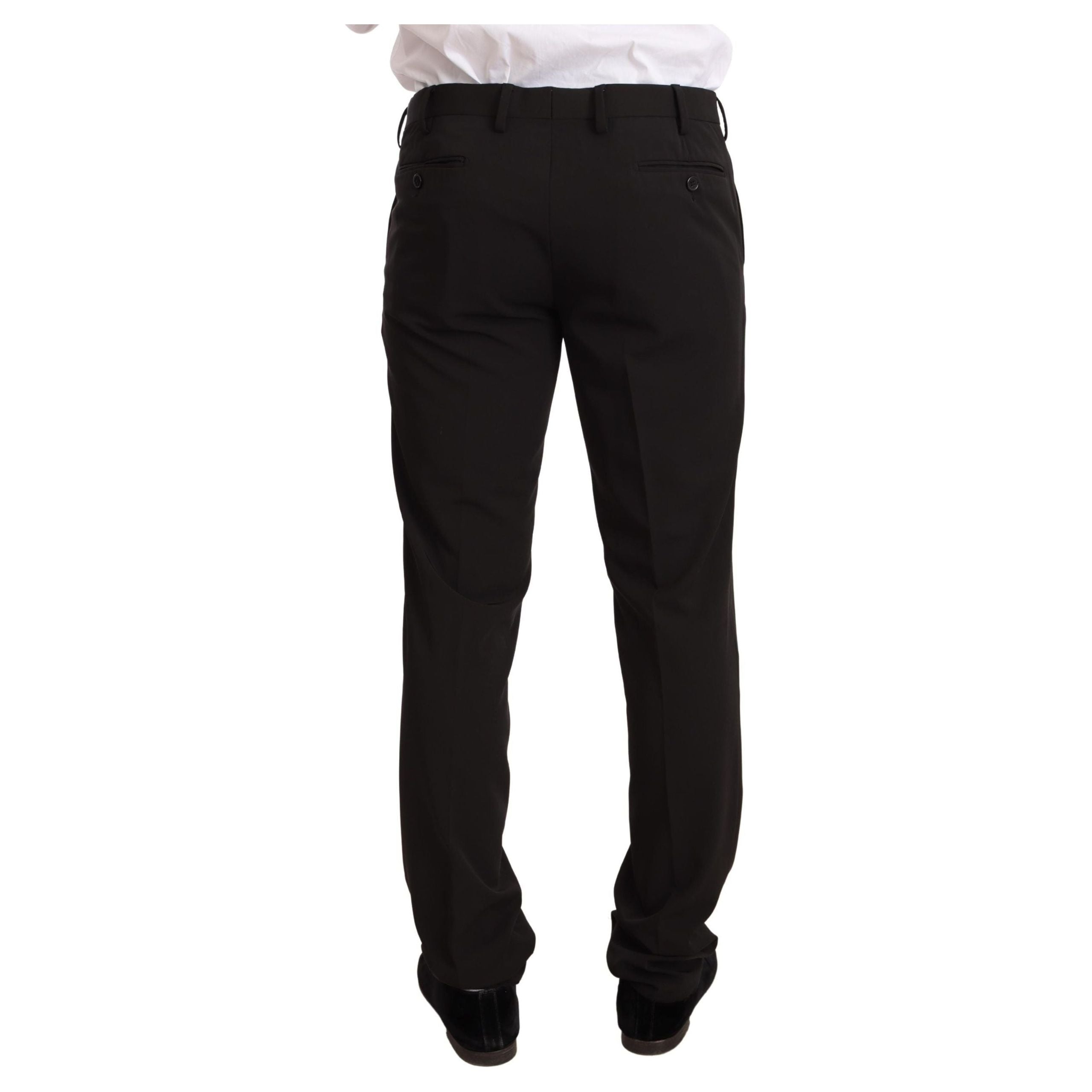 Domenico Tagliente Black Wool Slim Fit Two-Piece Suit