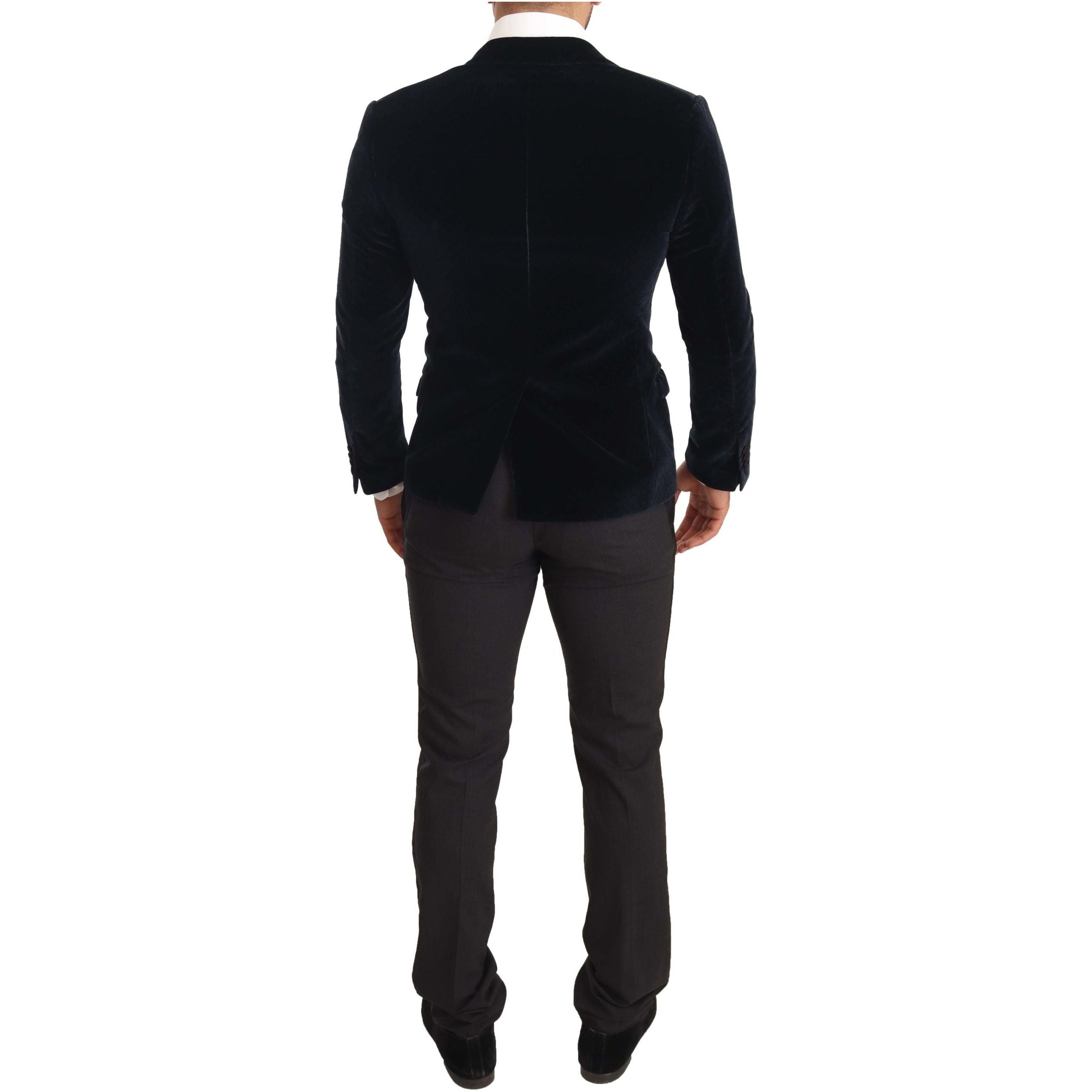 Dolce & Gabbana Blue Velvet Two-Piece Suit