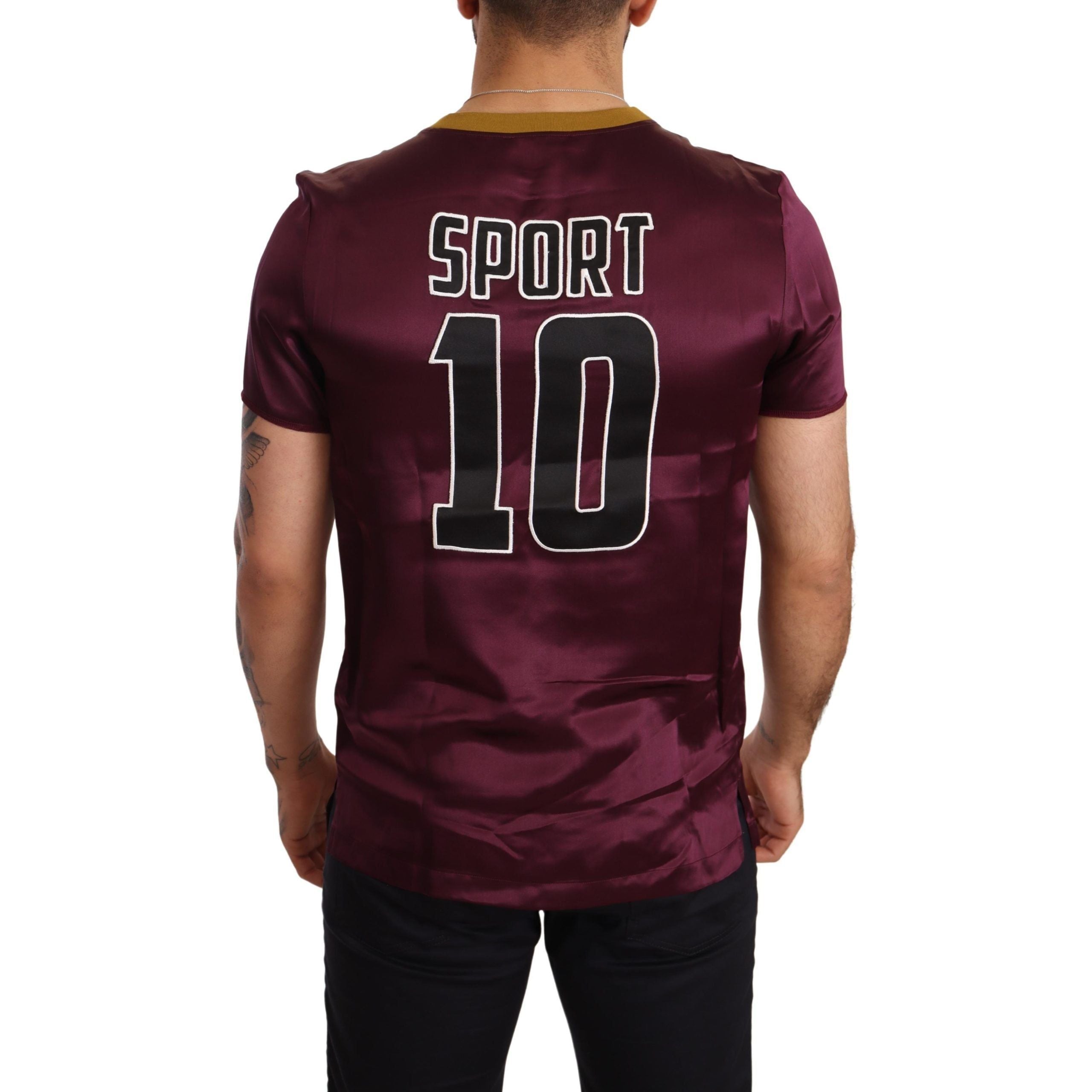 Dolce & Gabbana Purple Silk Short Sleeve T-Shirt