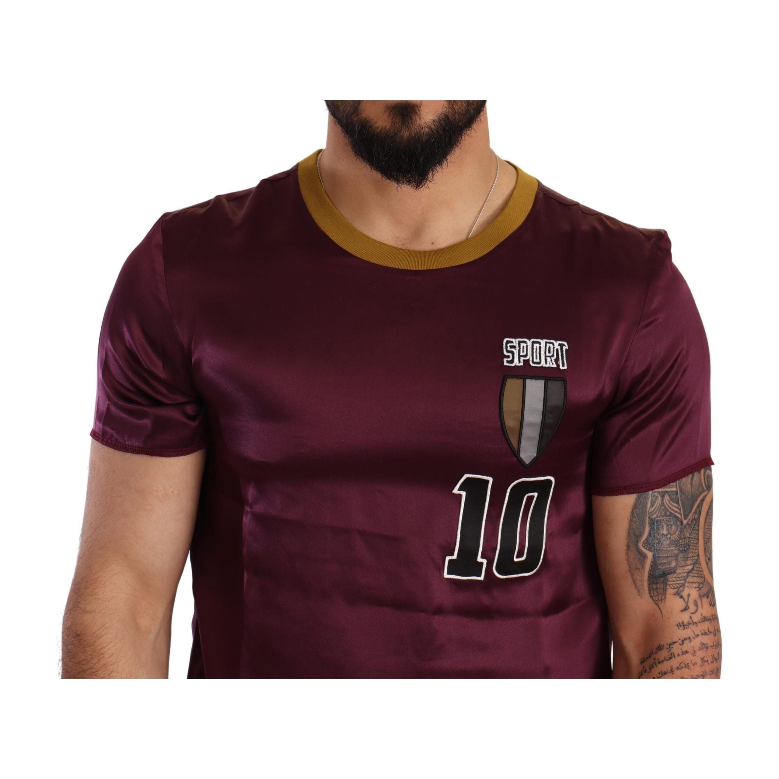 Dolce & Gabbana Purple Silk Short Sleeve T-Shirt