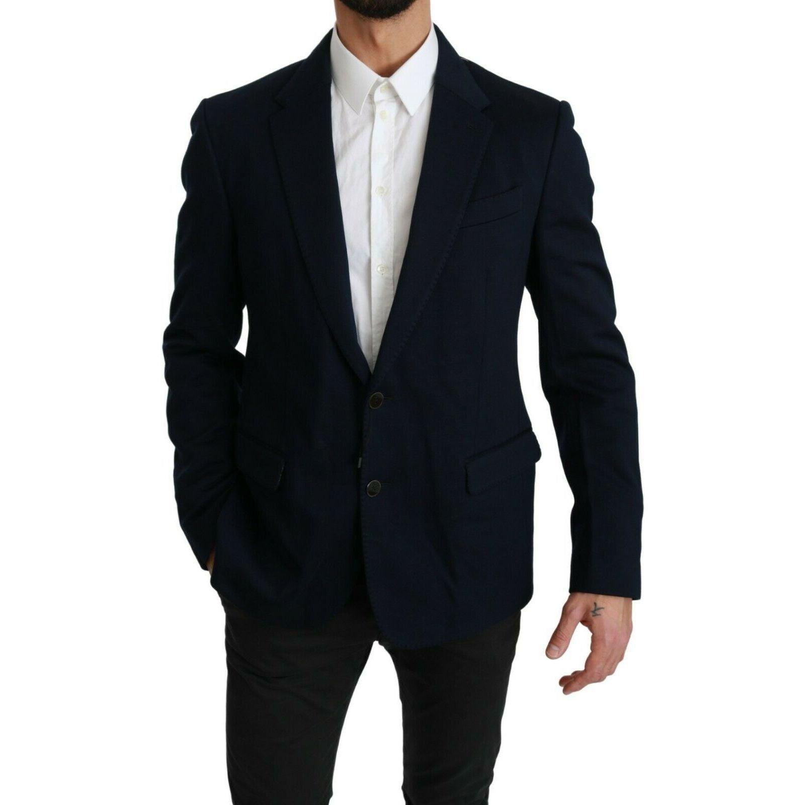Dolce & Gabbana Dark Blue Wool Blazer