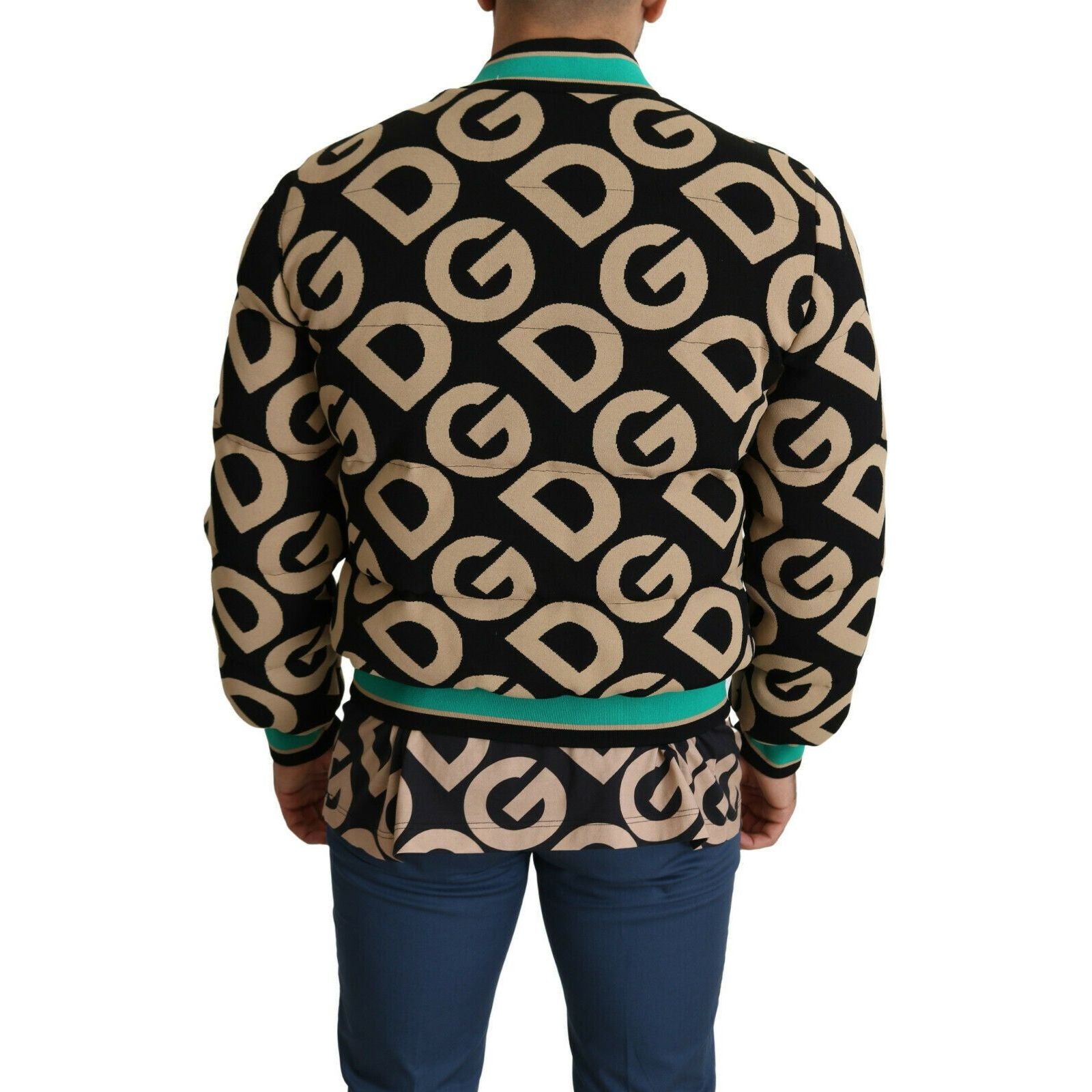 Dolce & Gabbana Black Viscose Bomber Jacket – Exquisite Design