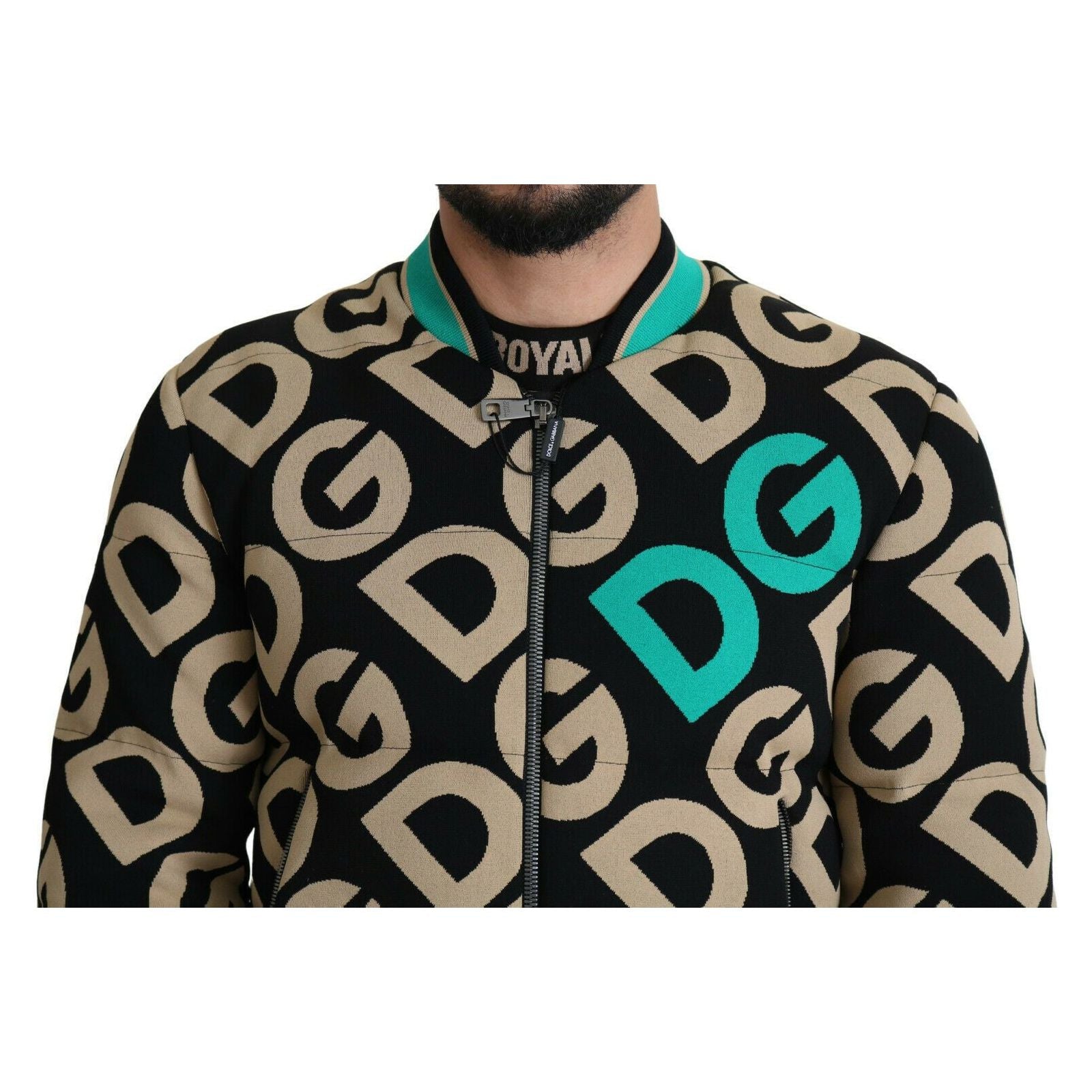 Dolce & Gabbana Black Viscose Bomber Jacket – Exquisite Design
