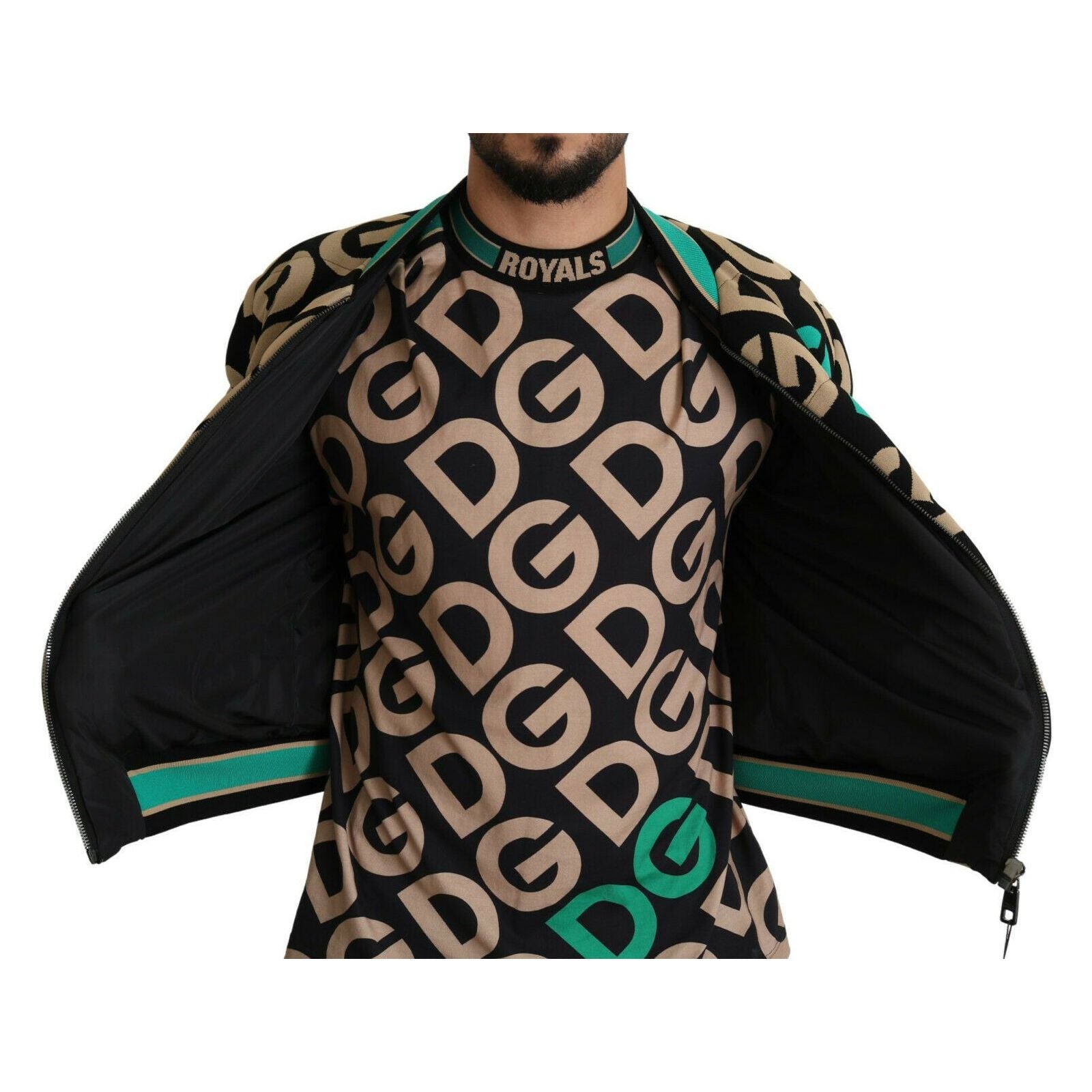 Dolce & Gabbana Black Viscose Bomber Jacket – Exquisite Design