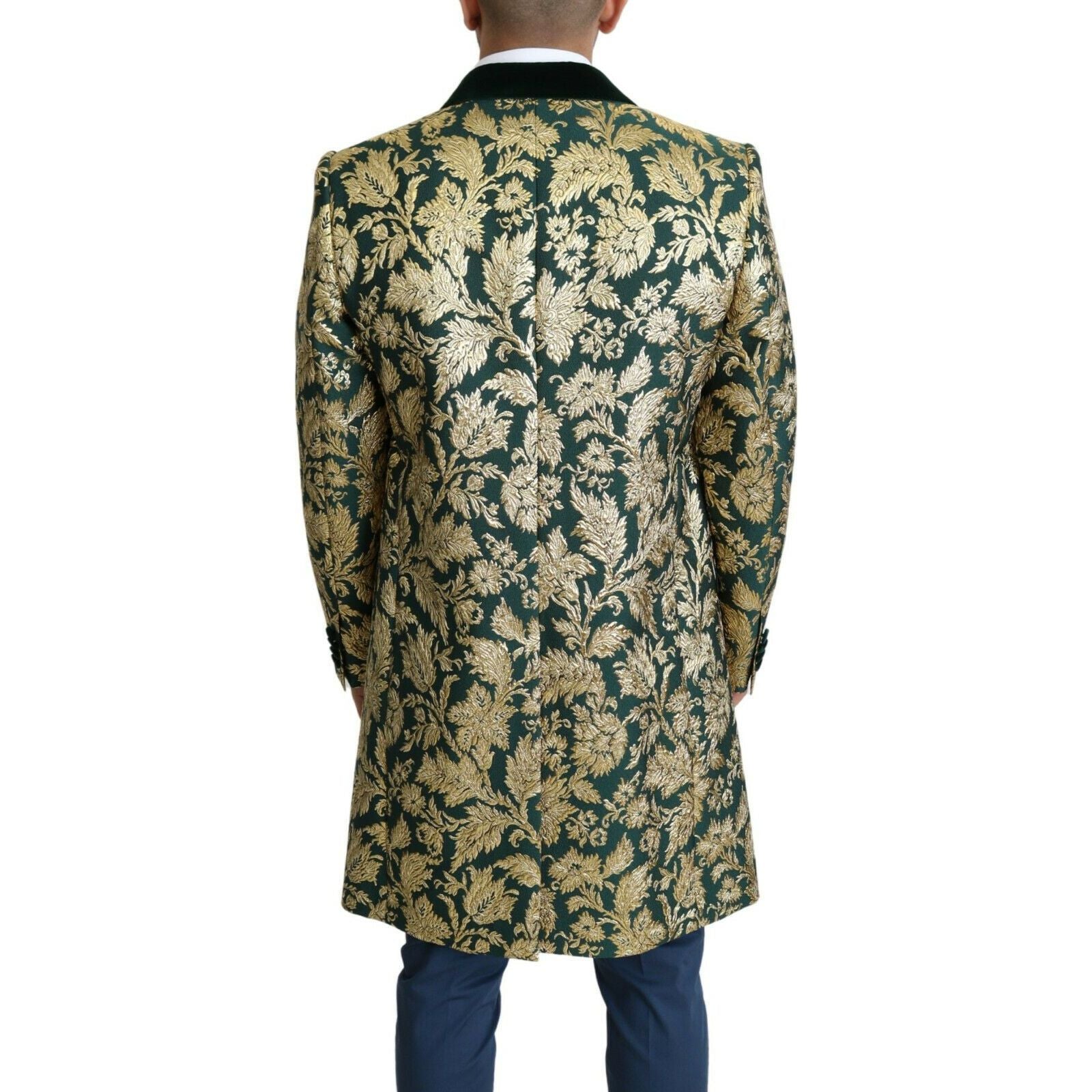 Dolce & Gabbana Gold Green Jacquard Sicilia Jacket
