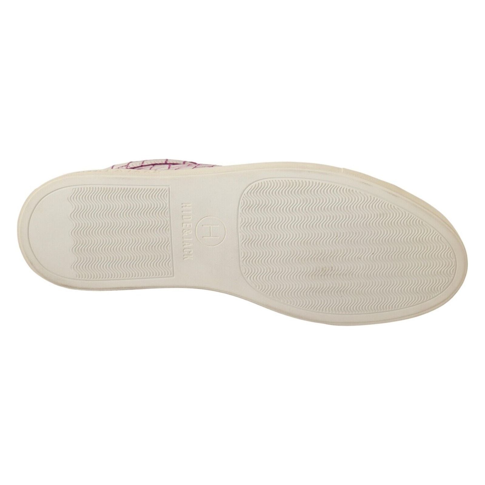 HIDE & JACK White & Burgundy Leather Mid-Cut Sneakers
