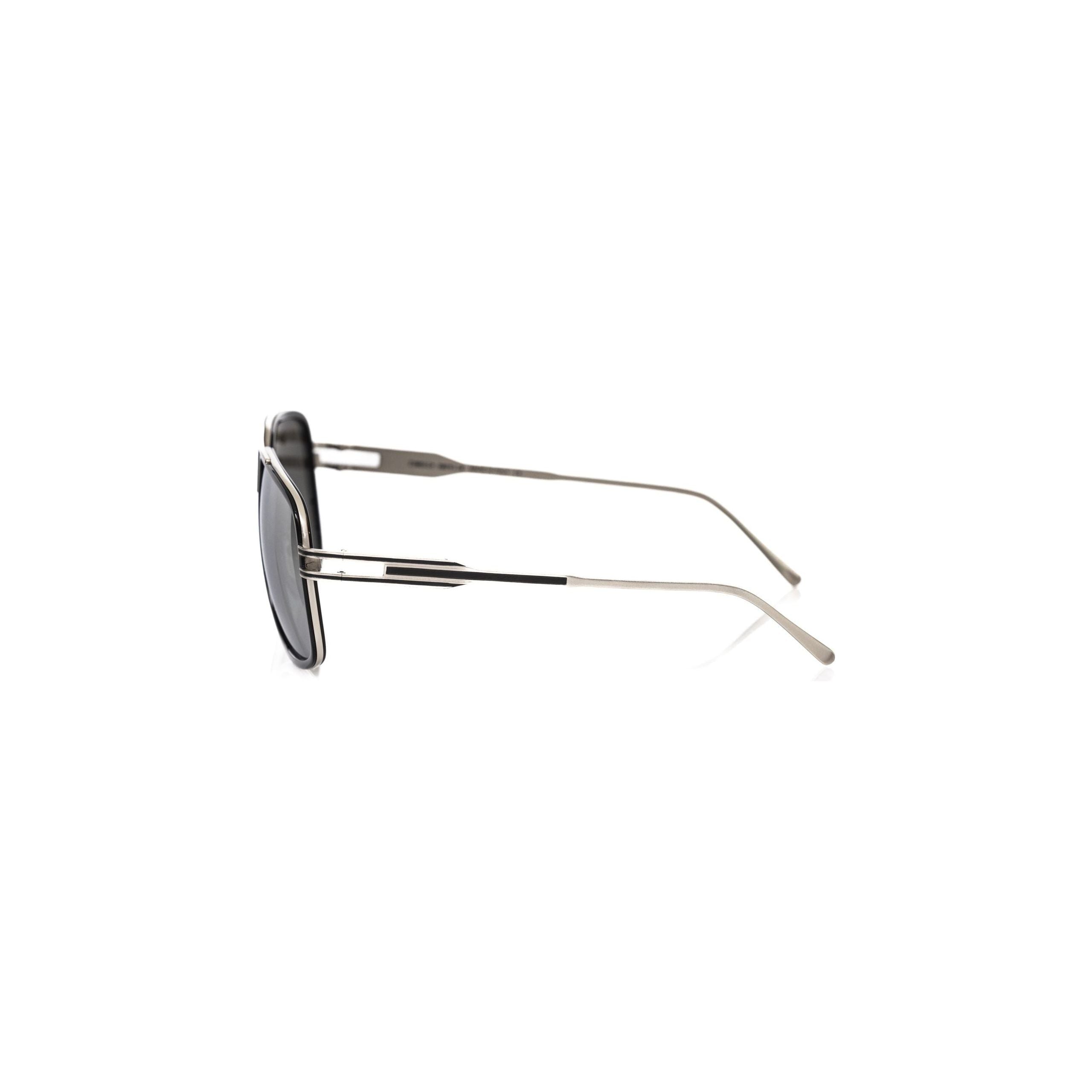Frankie Morello Black Metallic Sunglasses for Modern Elegance