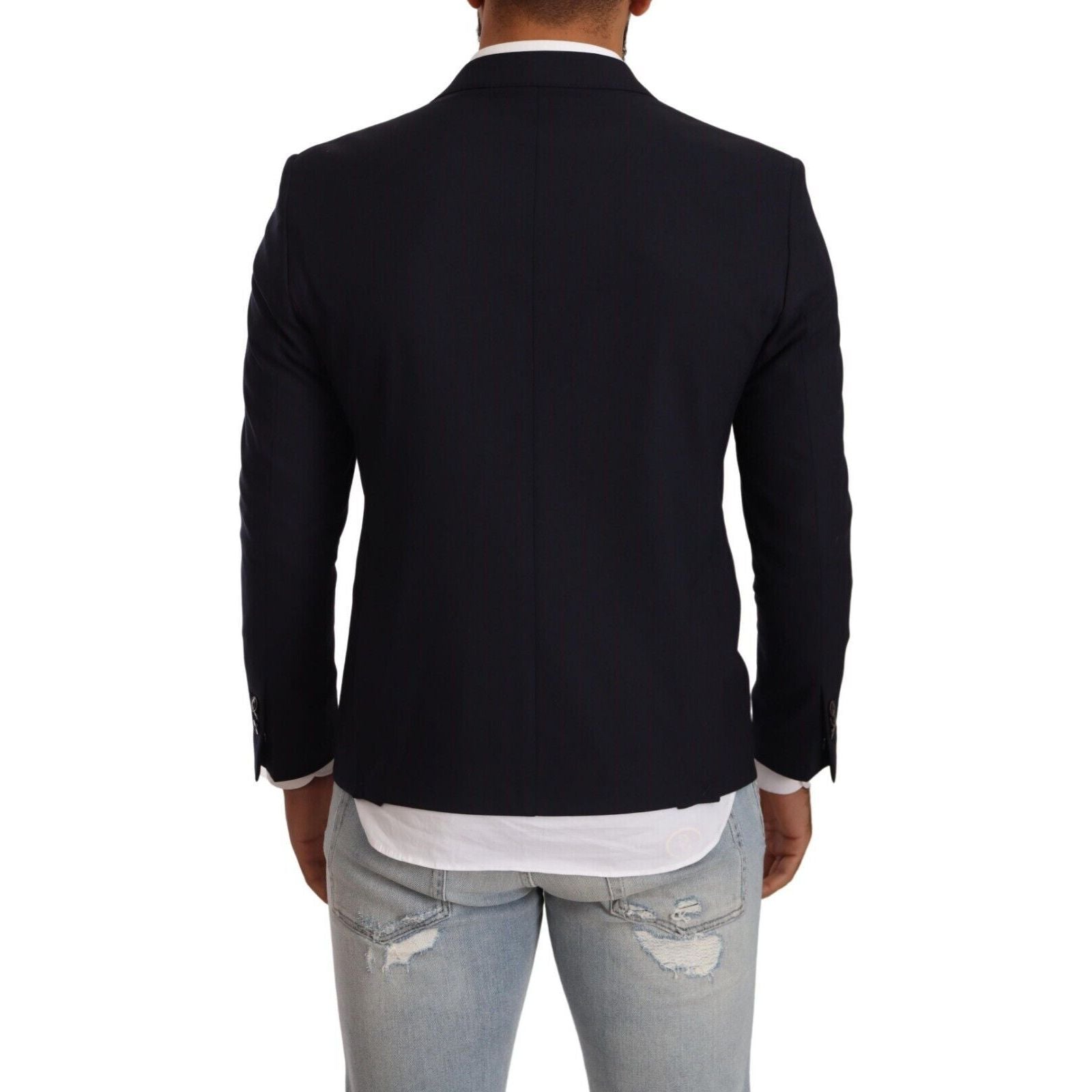 Domenico Tagliente Black Wool Elegant Single Breasted Jacket