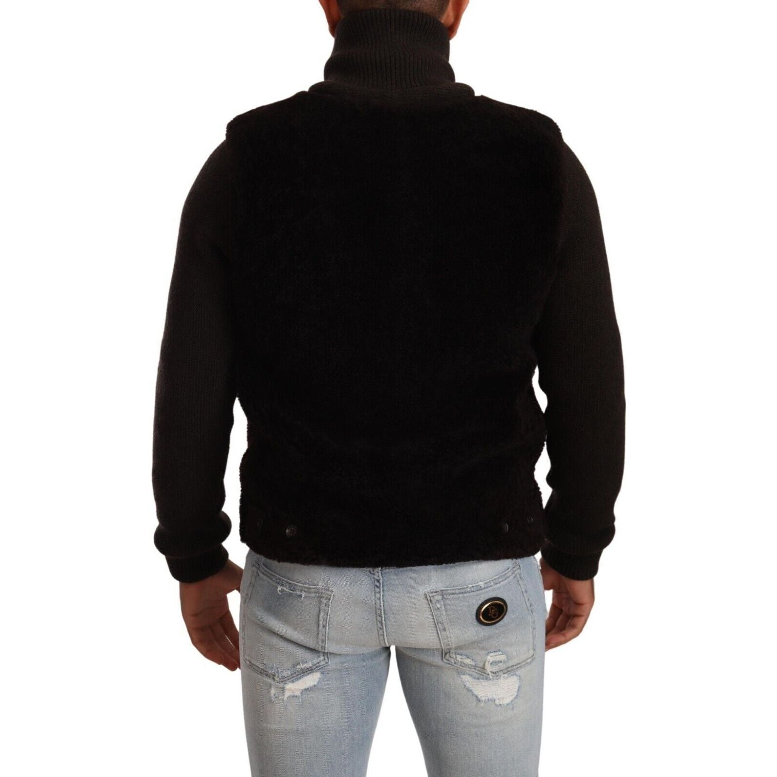 Dolce & Gabbana Black Leather Bomber Jacket for Luxury Style