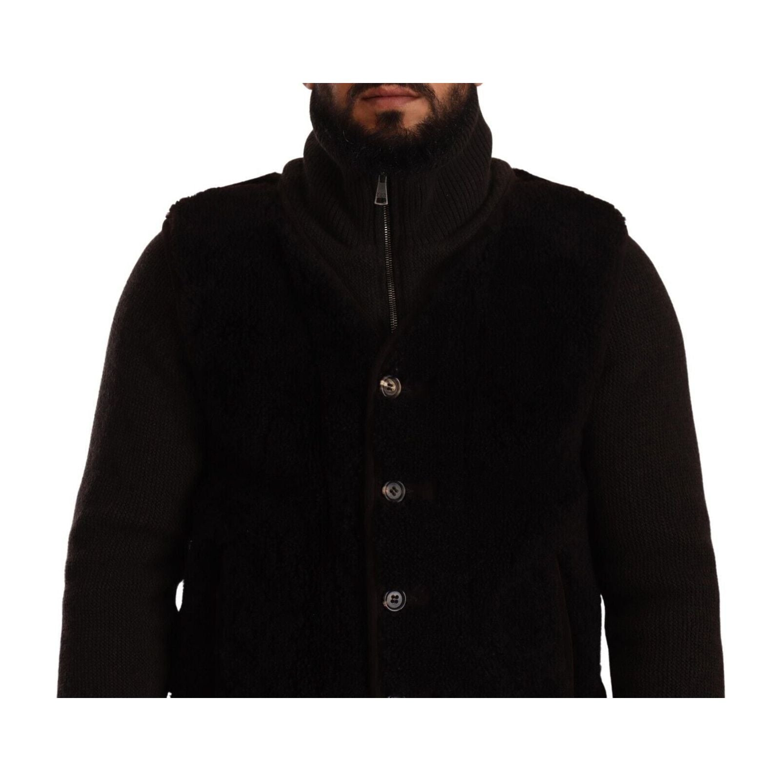 Dolce & Gabbana Black Leather Bomber Jacket for Luxury Style