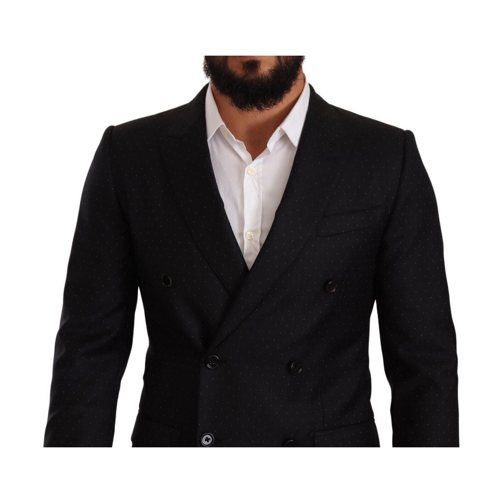 Dolce & Gabbana Black Virgin Wool Formal Blazer