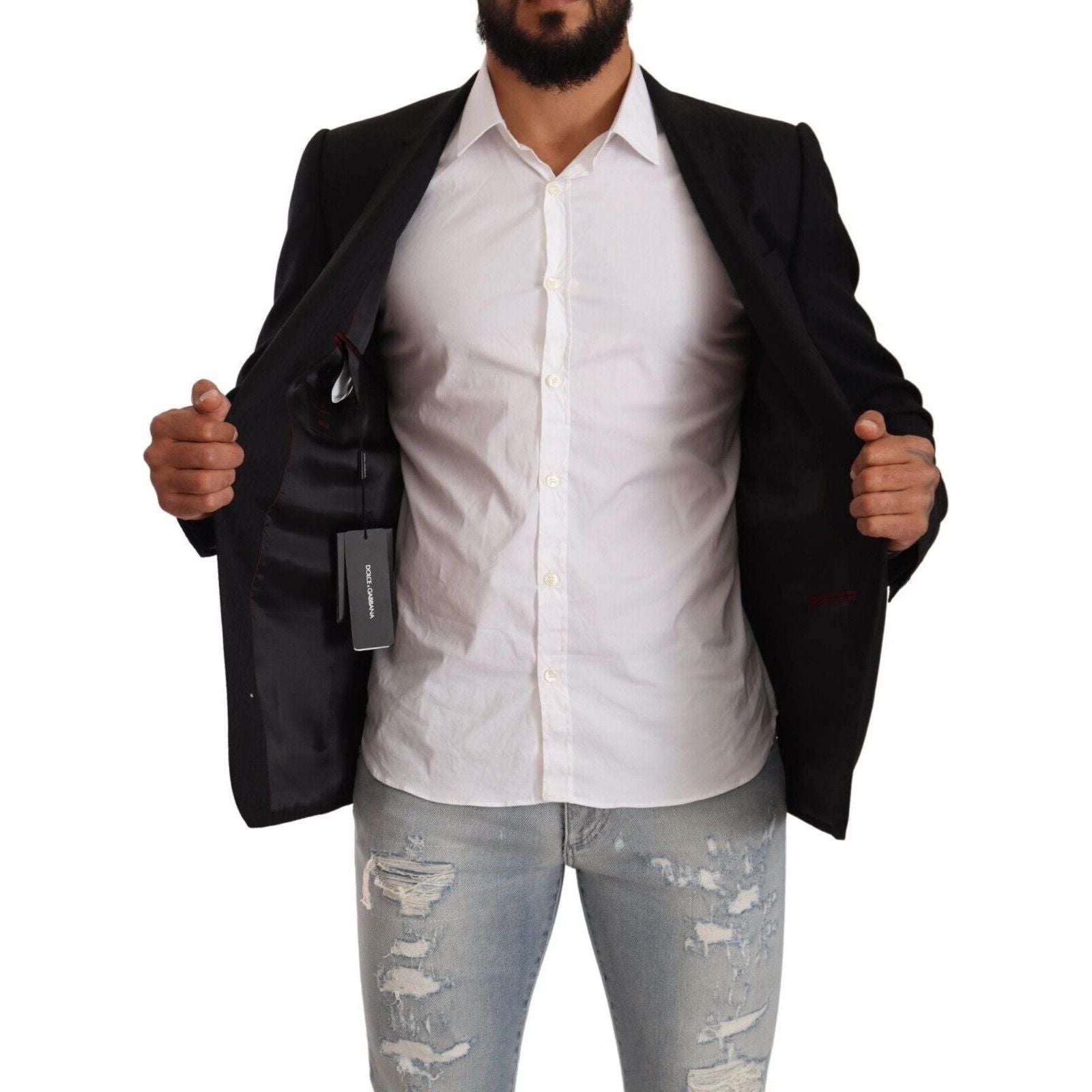 Dolce & Gabbana Black Virgin Wool Blazer
